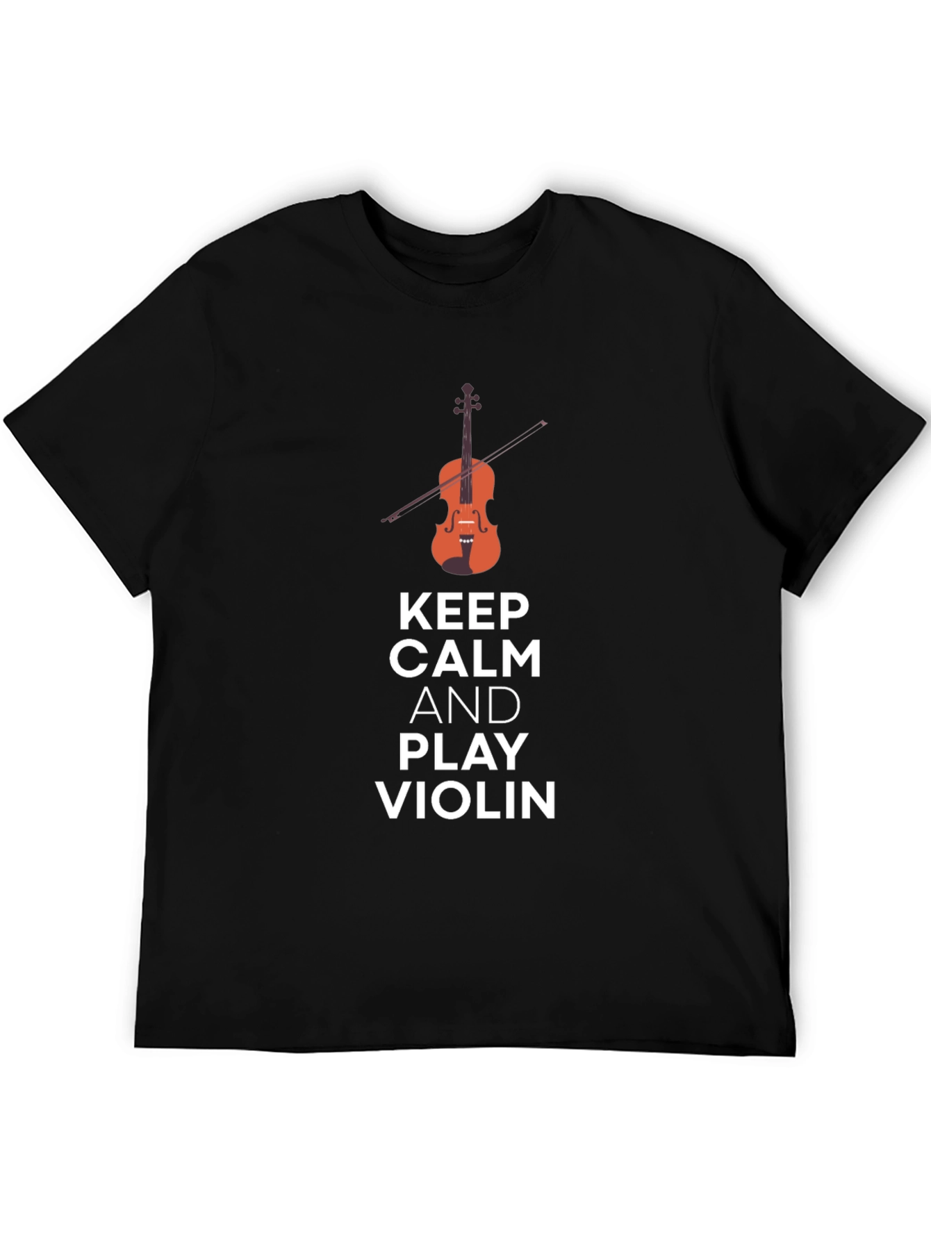Black Keep Calm and Play Violin Graphic Tee - Black view 5