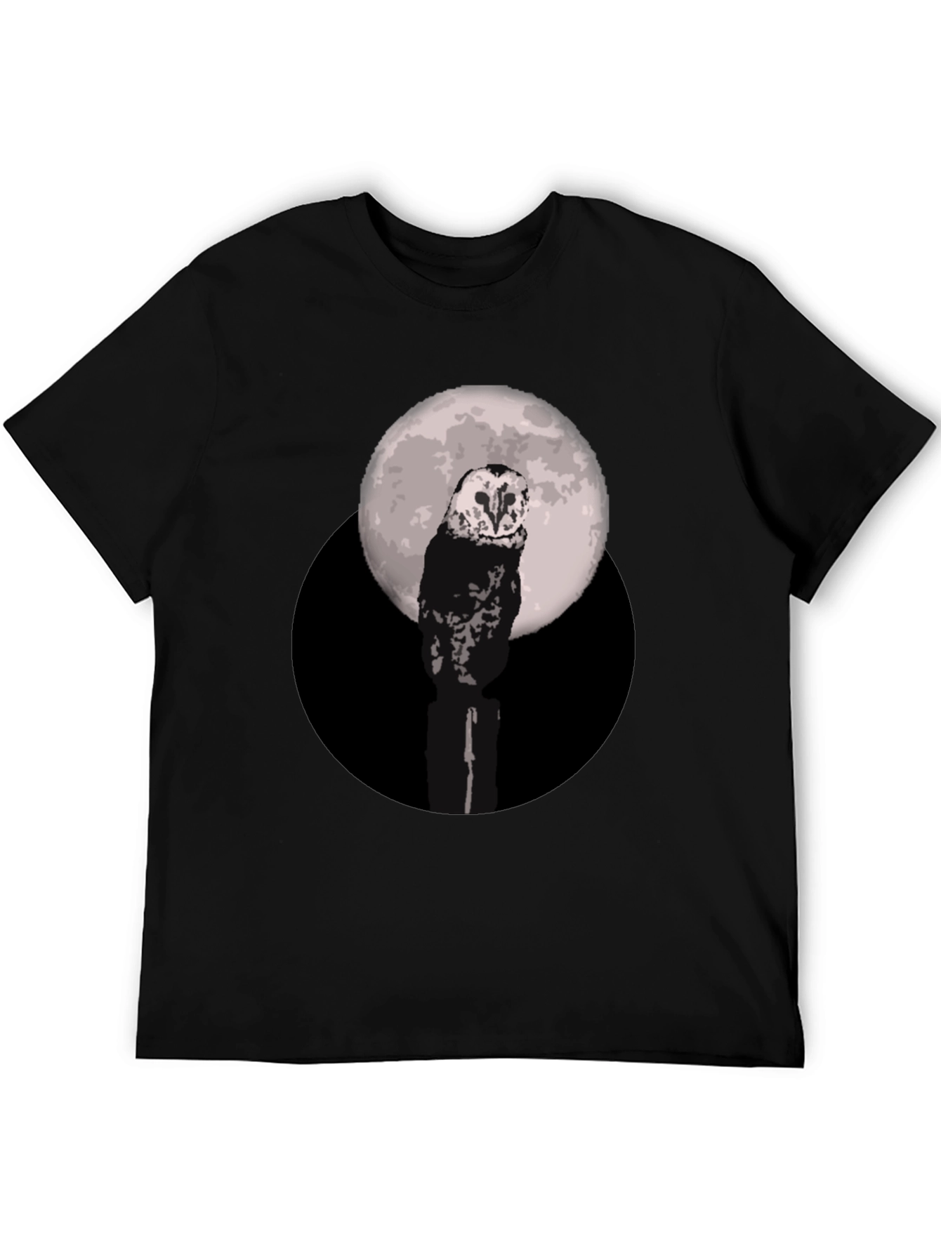 Black Owl Moon Graphic Tee - Black Cotton Blend view 5