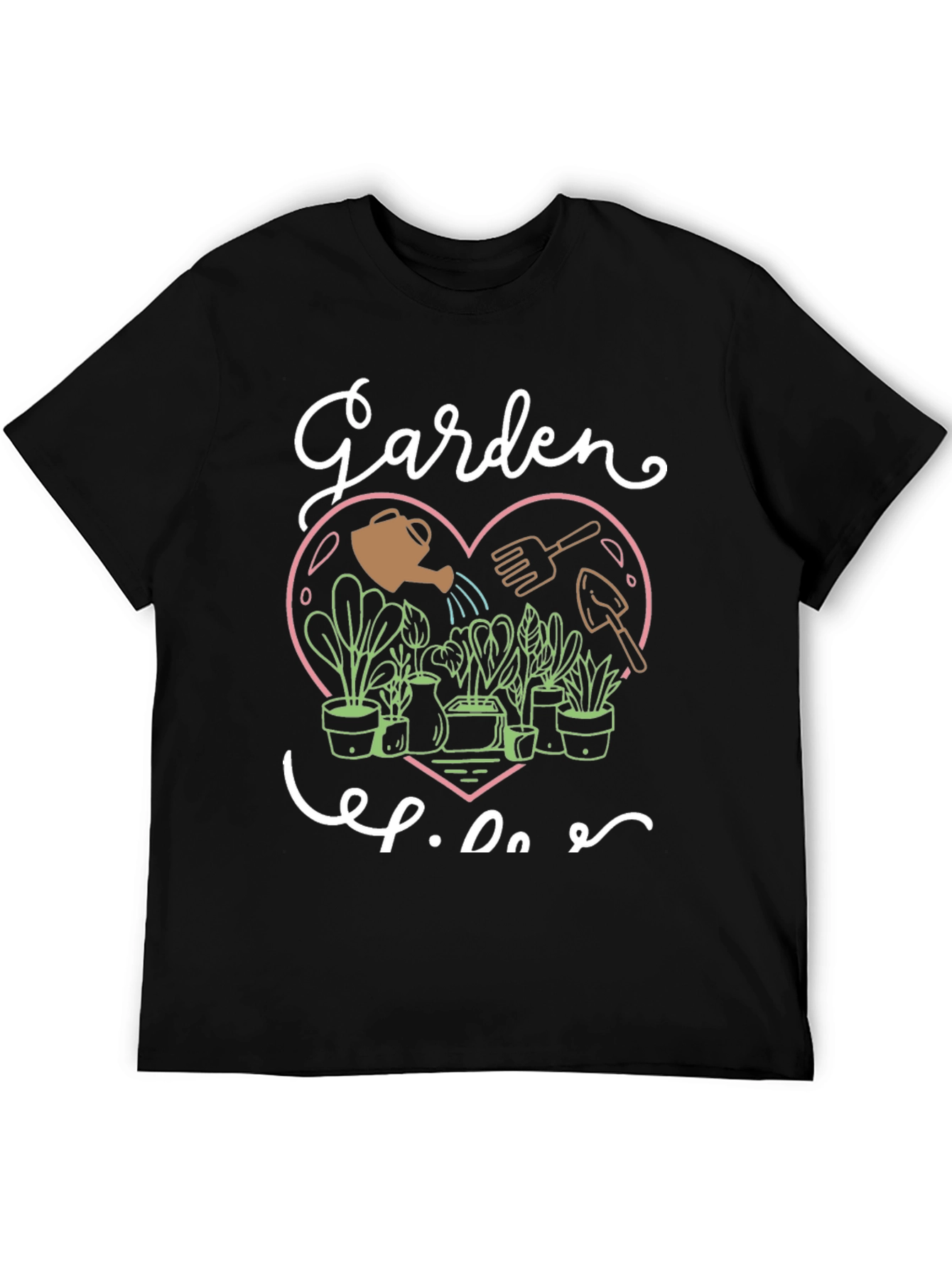 Black Garden Life Graphic Tee - Black Cotton T-Shirt view 5