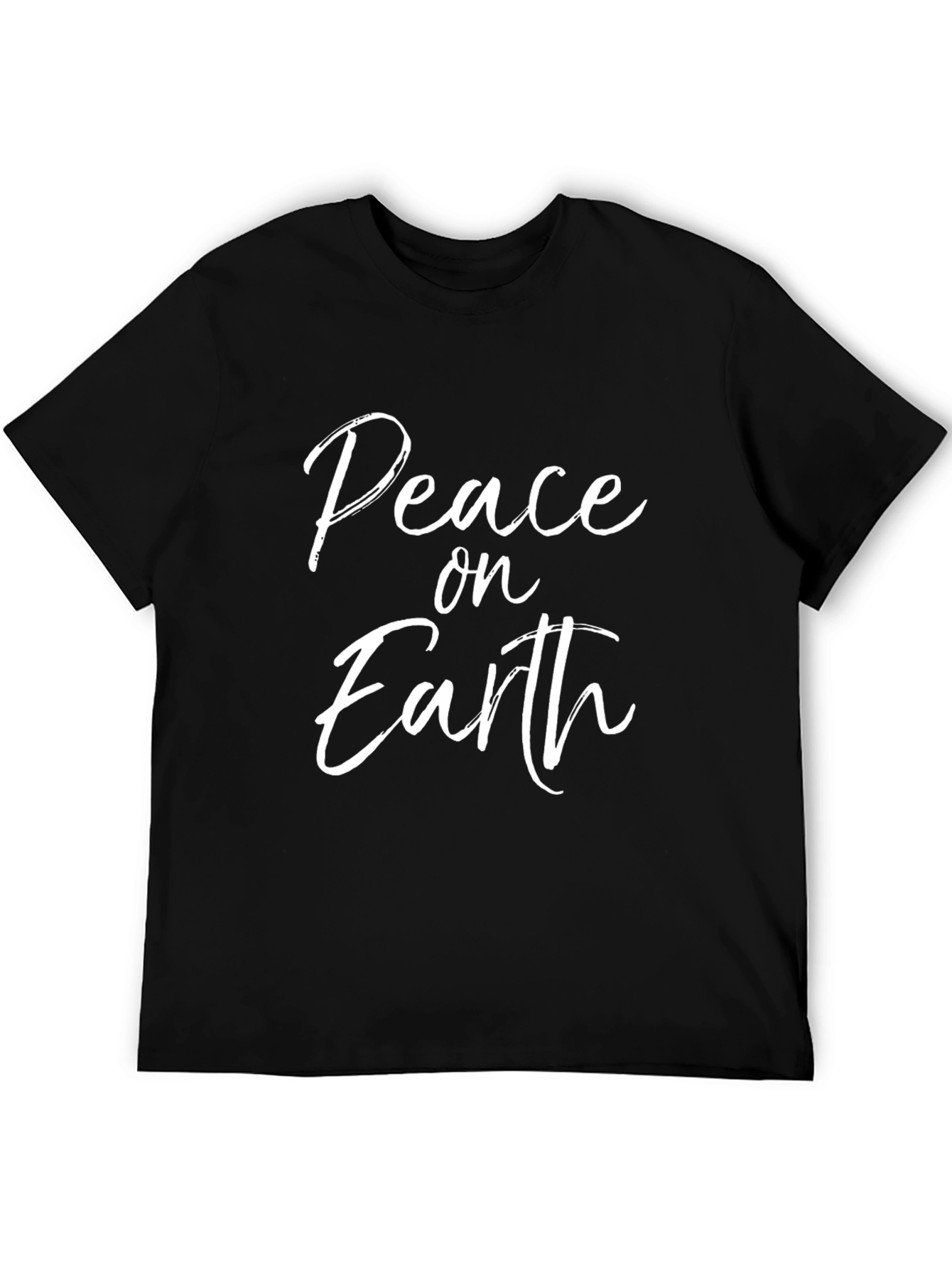 Black Peace On Earth Graphic Tee - Soft Black Shirt view 5
