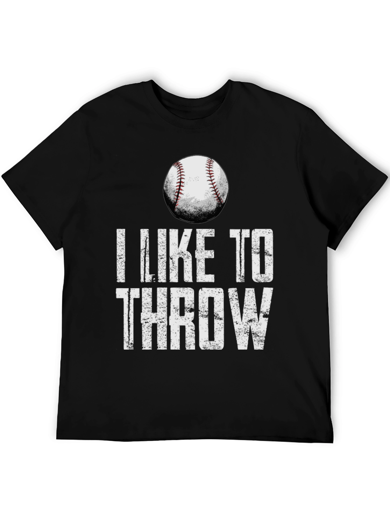 Black I Like to Throw Baseball Graphic Tee view 5