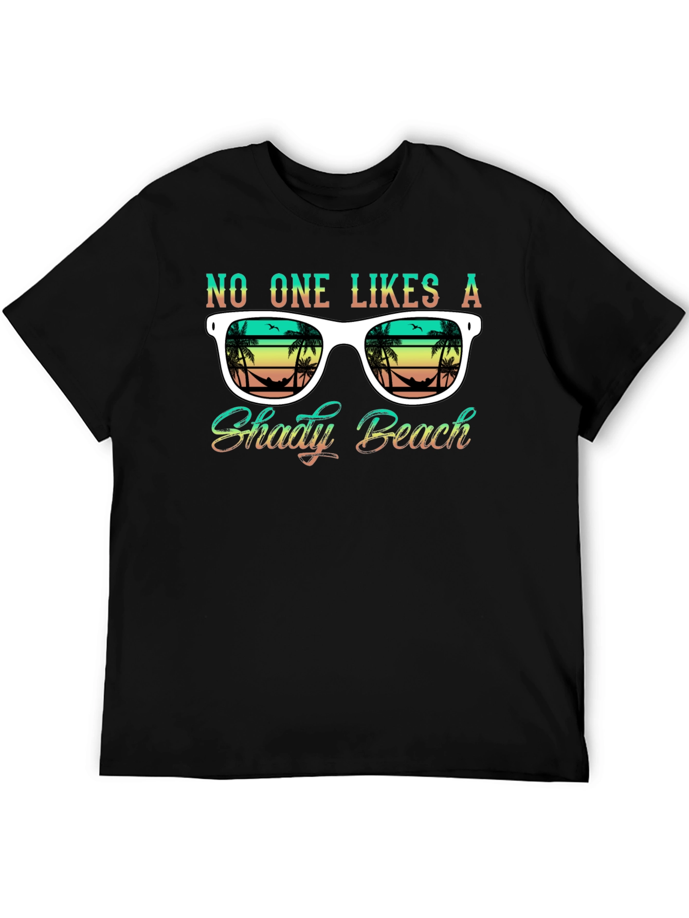 Black Shady Beach Sunglasses Graphic T-Shirt view 5
