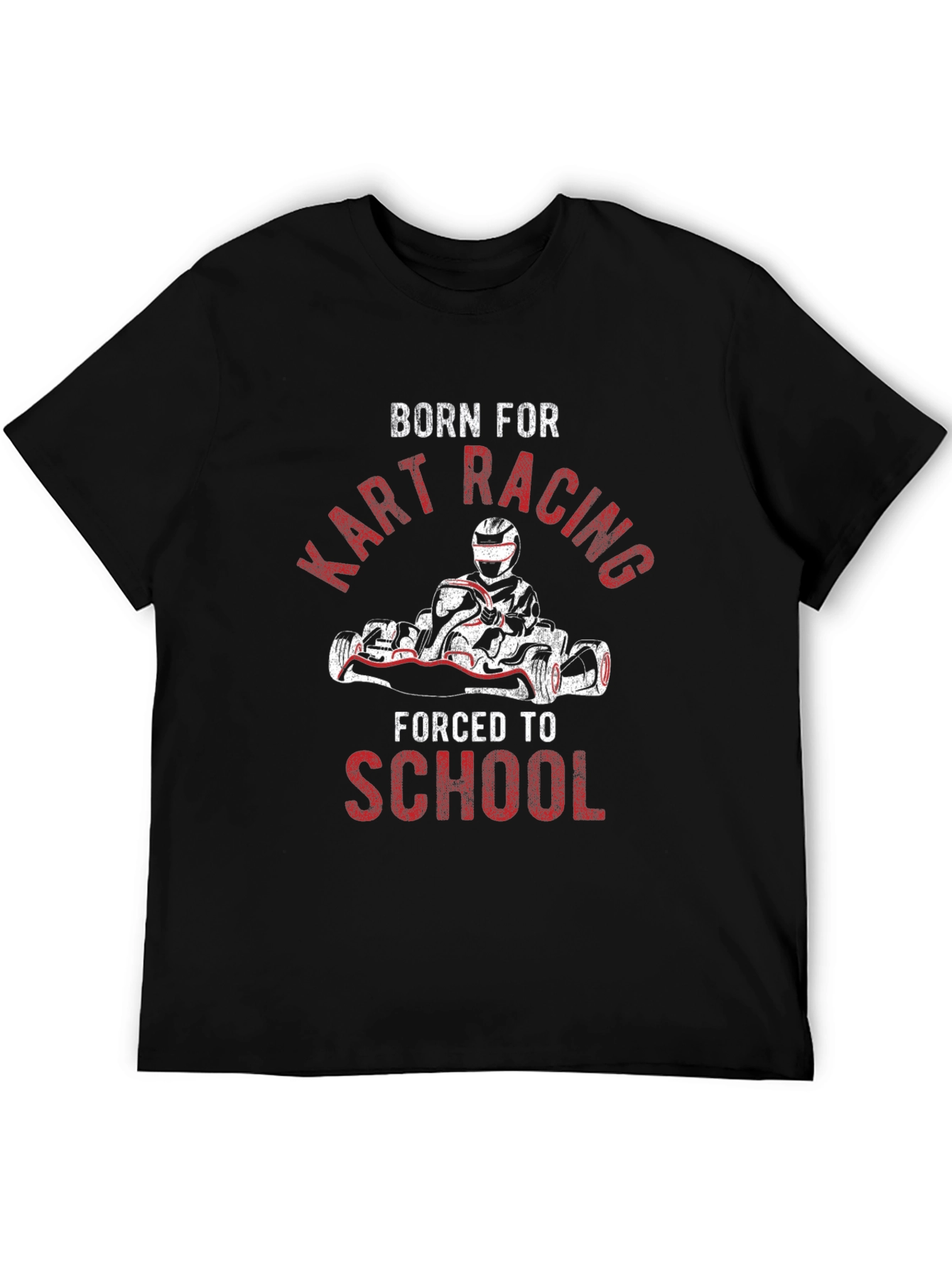 Black Born for Kart Racing T-Shirt - Motorsports Passion view 5