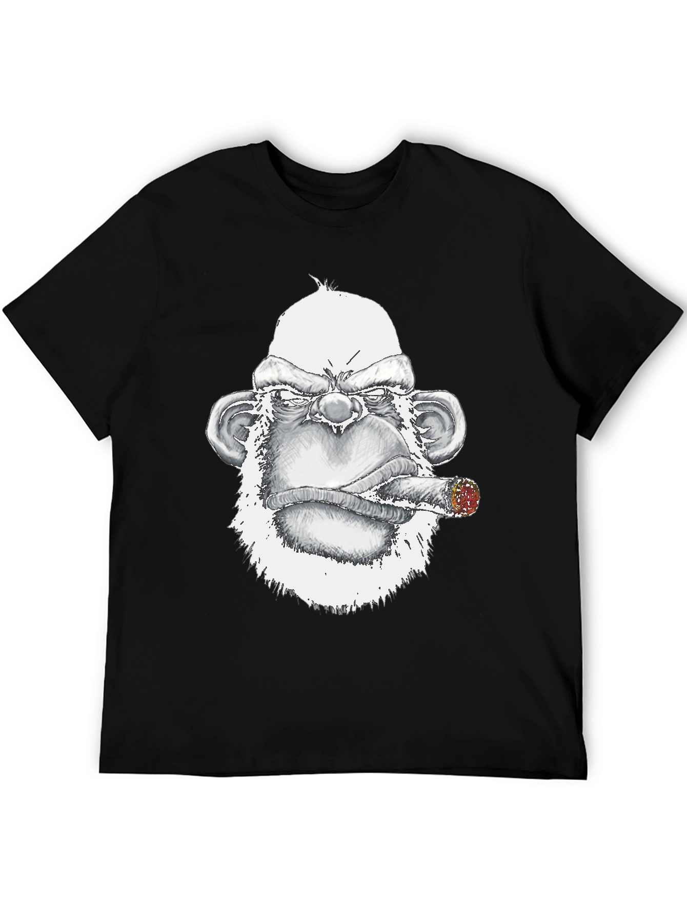 Black Grumpy Gorilla Tee: Bold Graphic Print view 5