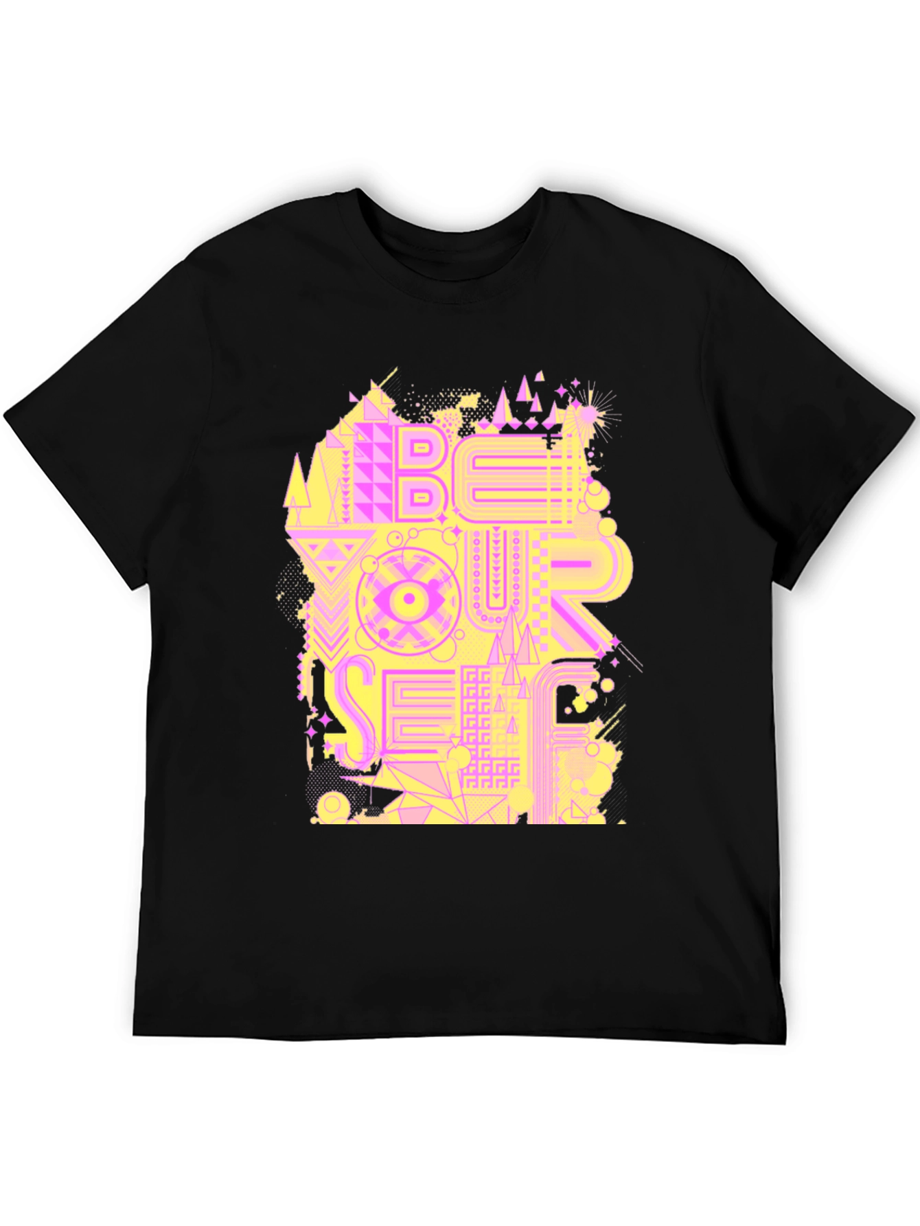 Black Be Your Self Graphic Black T-Shirt view 5