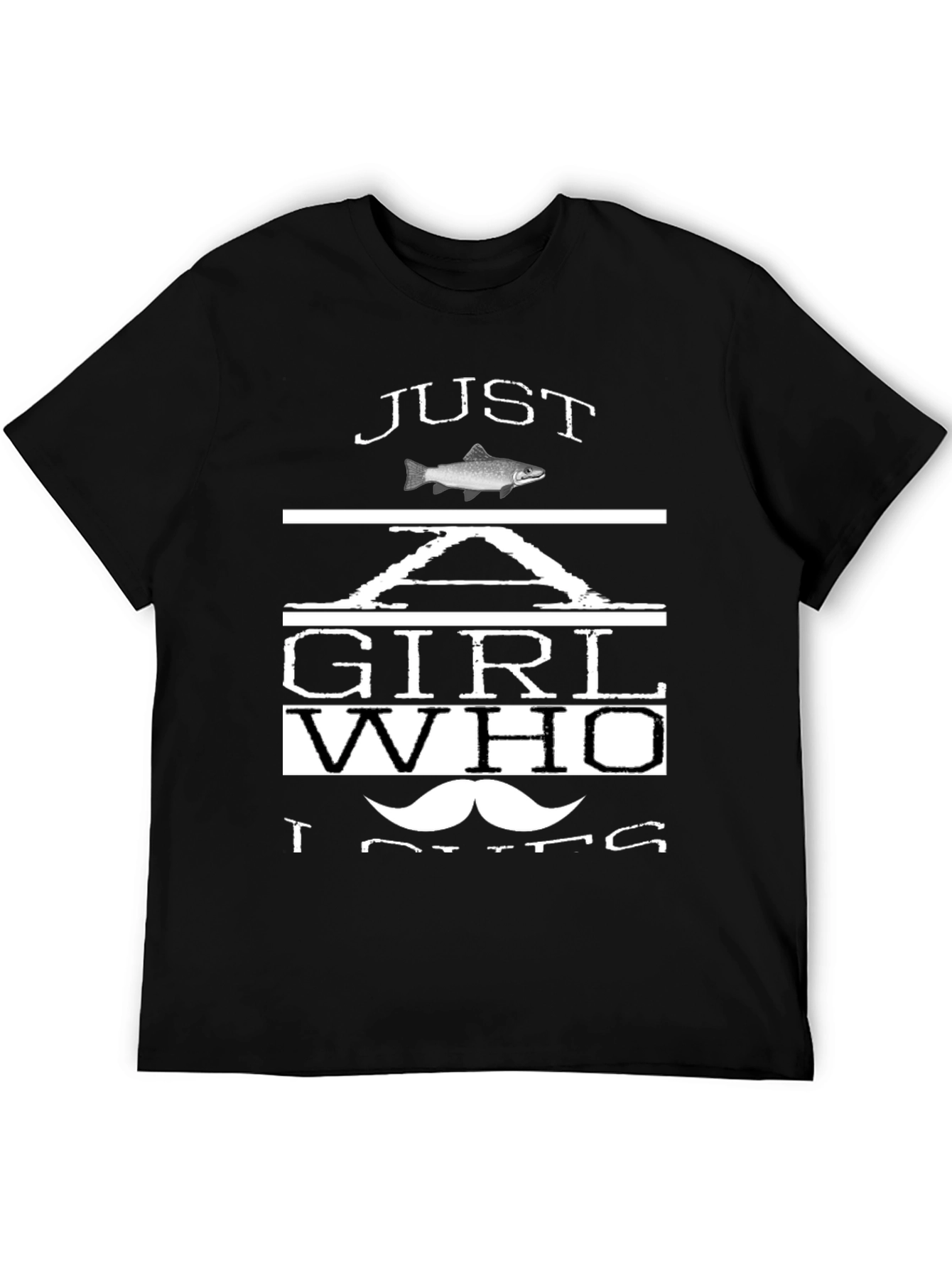Black Just A Girl Who Loves Fish T-Shirt view 5