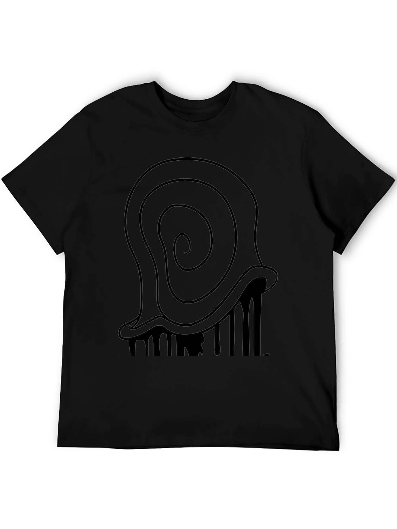 Black Abstract Swirl Graphic Tee - Men's Black T-Shirt view 5