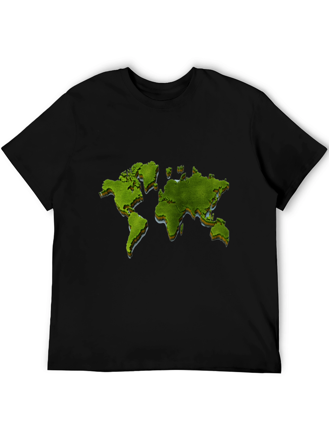 Black World Map Graphic Print Black T-Shirt view 5