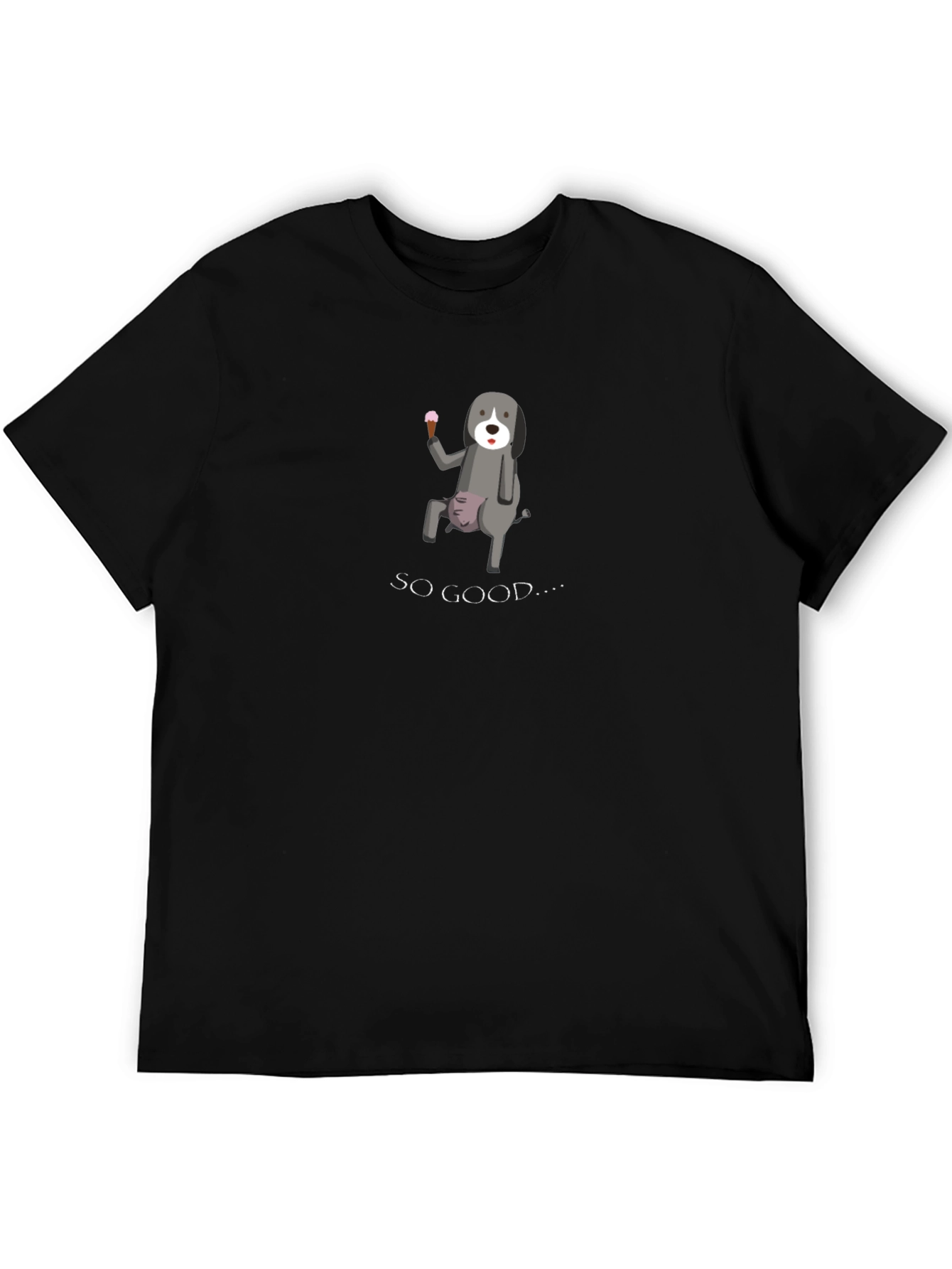 Black Funny Dog Ice Cream Graphic Tee view 5