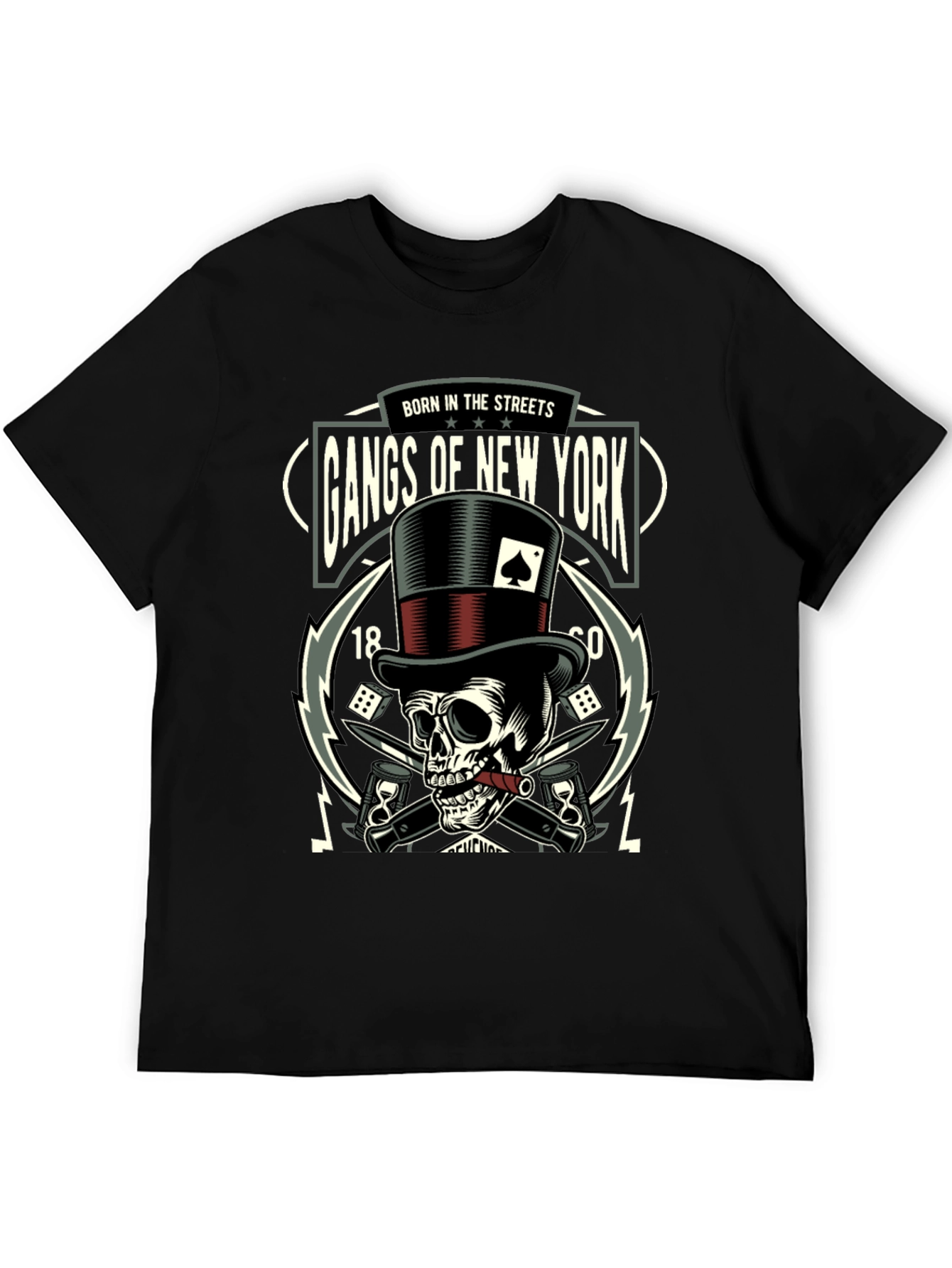 Black Gangs of New York Skull Graphic T-Shirt view 5