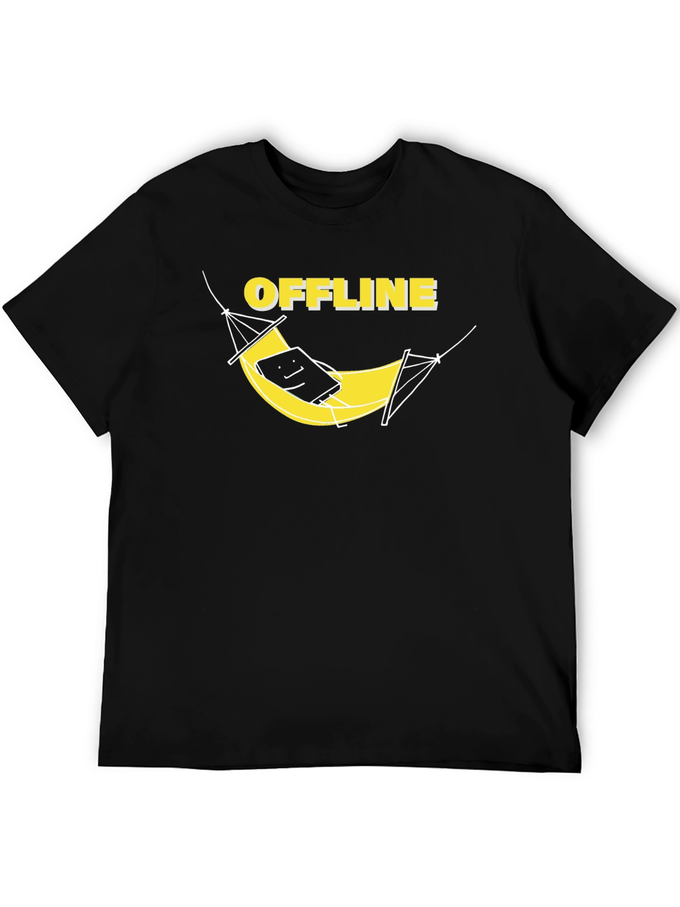 Black Offline Mode Graphic Tee view 5