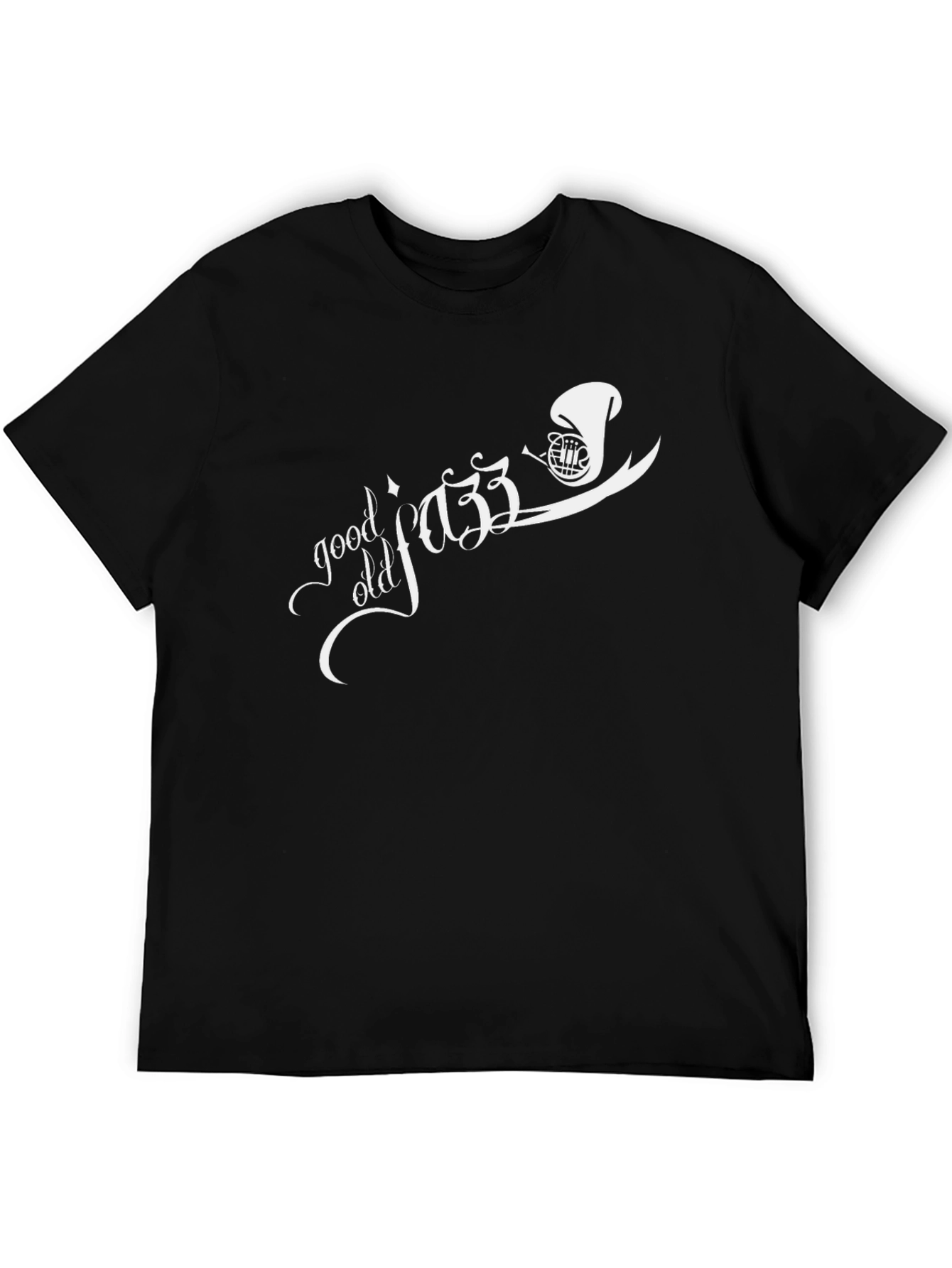Black Good Old Jazz Black T-Shirt - Music Lover Tee view 5