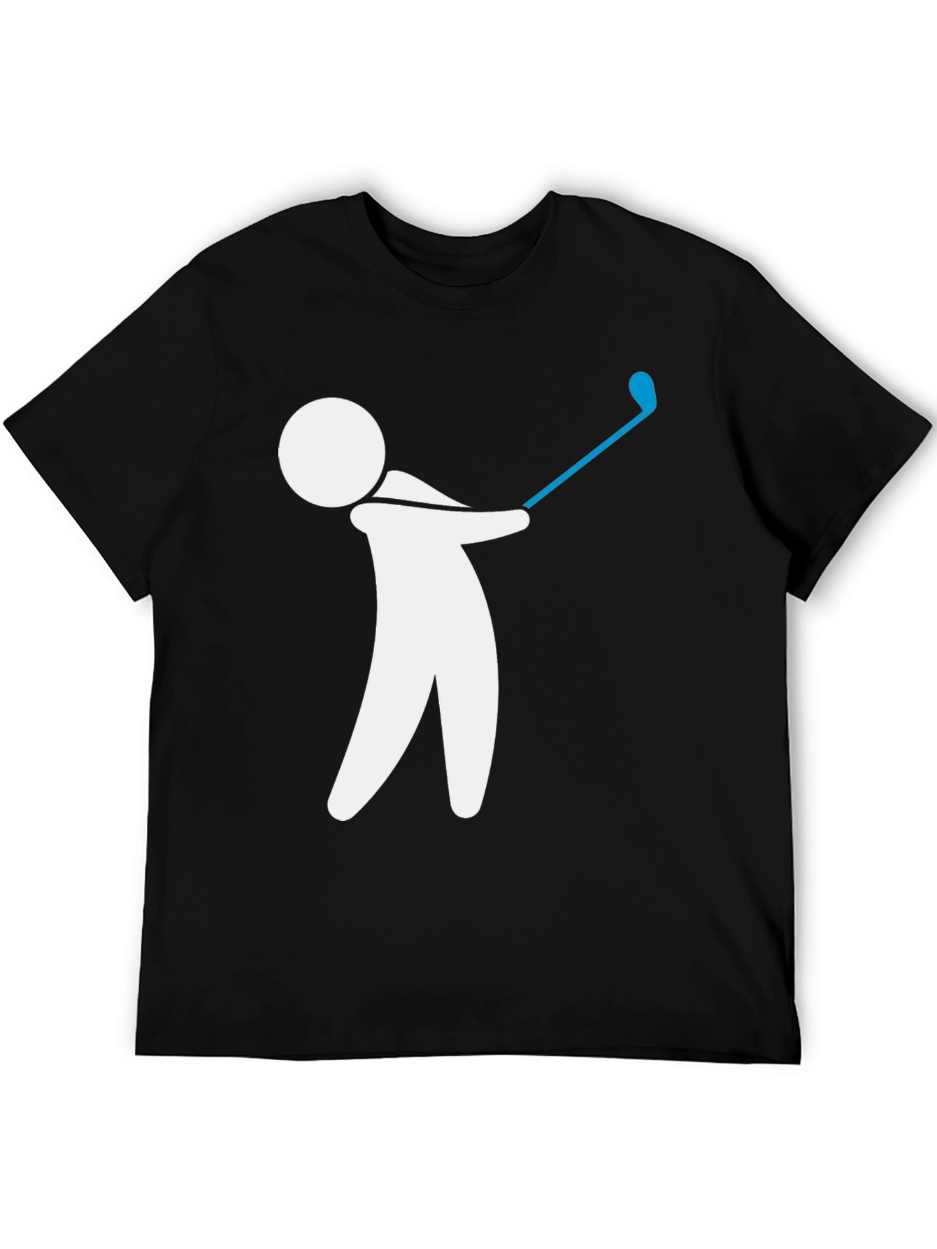 Black Golf Swing Graphic Tee - Black Cotton T-Shirt view 5