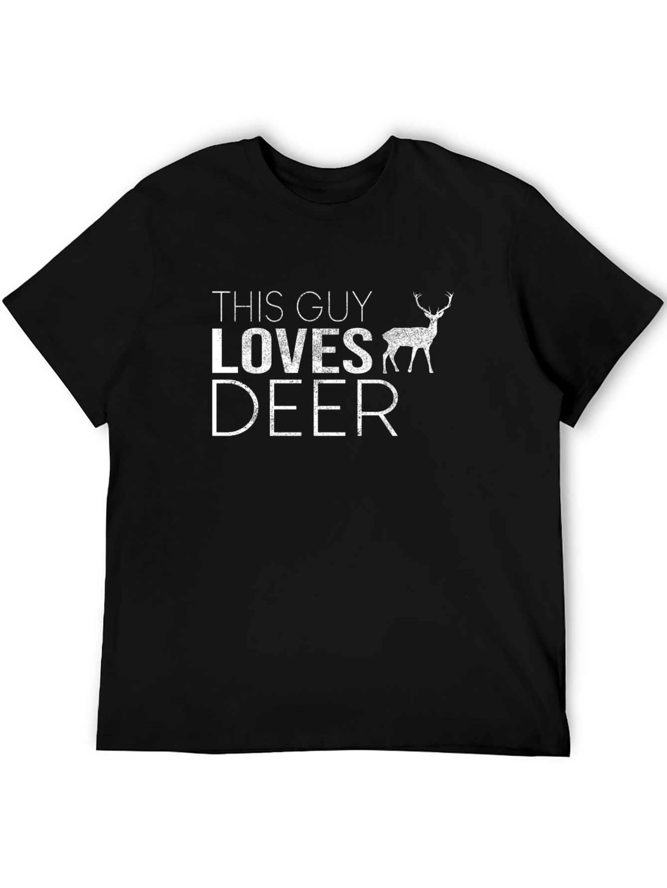 Black This Guy Loves Deer - Graphic T-Shirt view 5