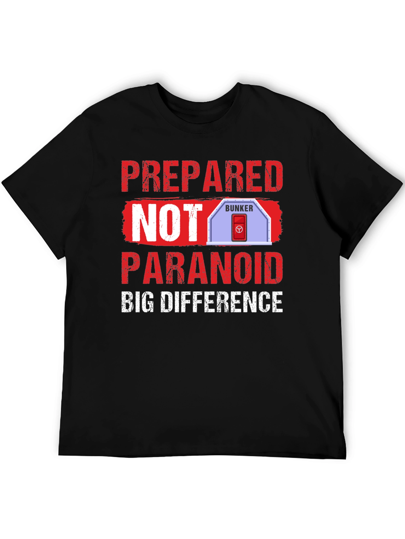 Black Prepared Not Paranoid Bunker T-Shirt view 5