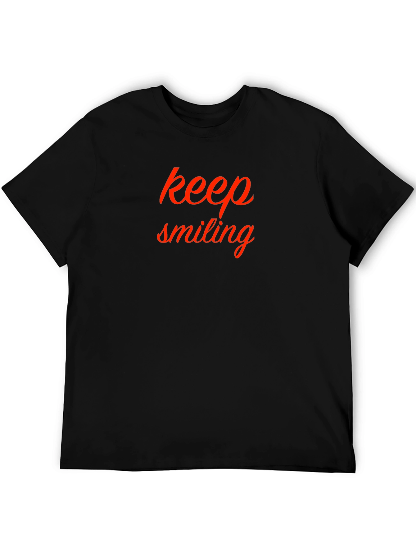 Black Keep Smiling Black Cotton Tee view 5