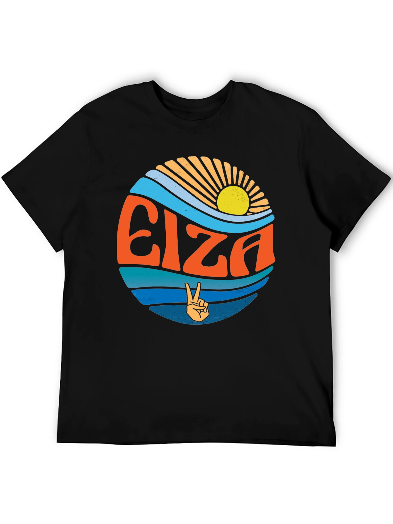 Black Elza Retro Graphic Tee - Peace & Sunshine view 5