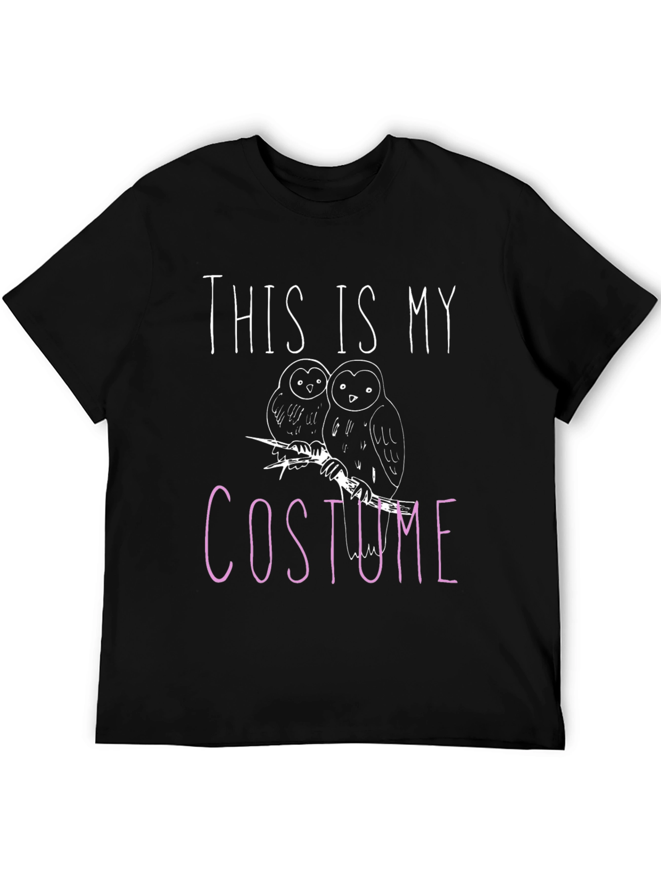 Black Owl Costume T-Shirt: Funny Halloween Tee view 5