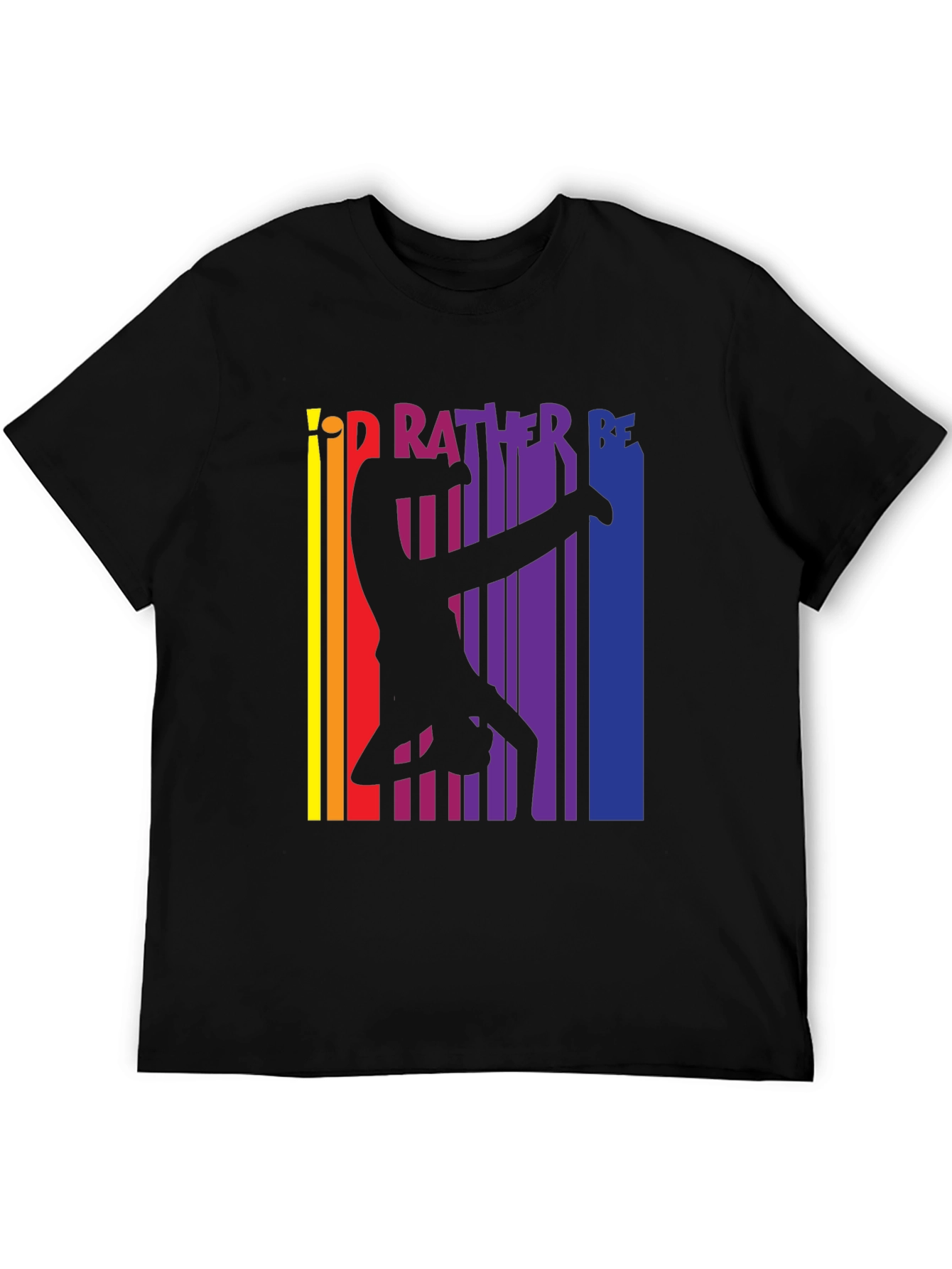 Black Gymnast Pride T-Shirt - I'd Rather Be Gymnastics Tee view 5