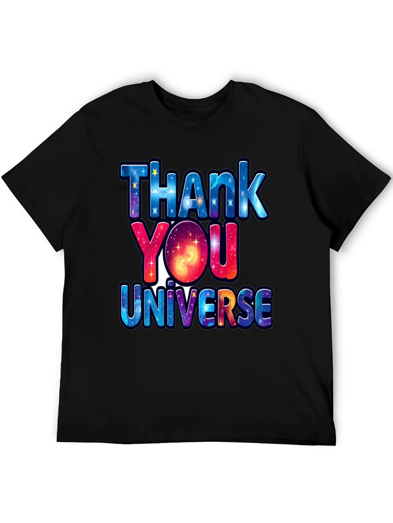 Black Thank You Universe Graphic T-Shirt view 5