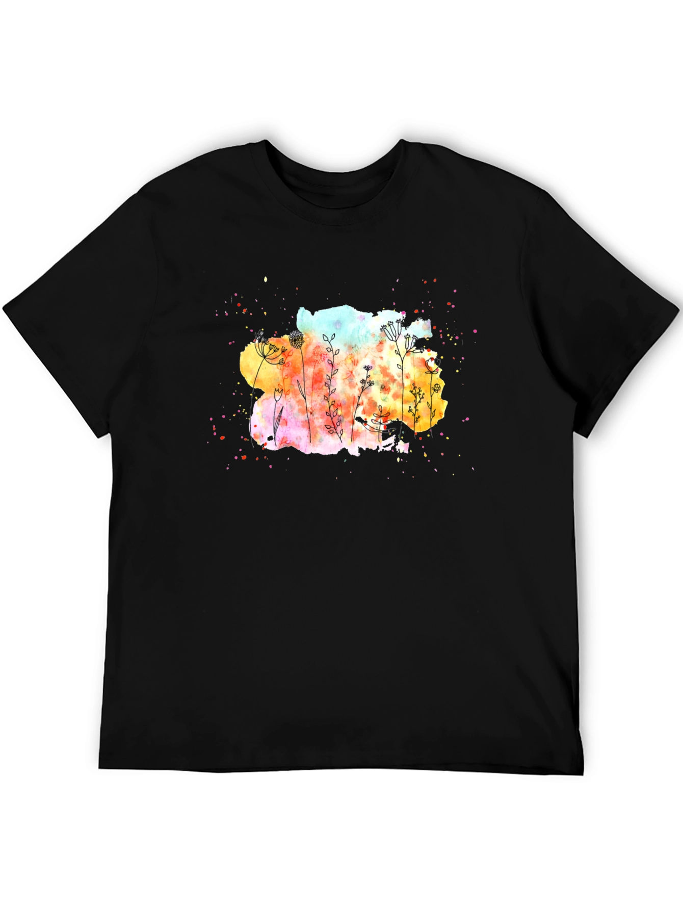 Floral Watercolor Graphic Tee - 5