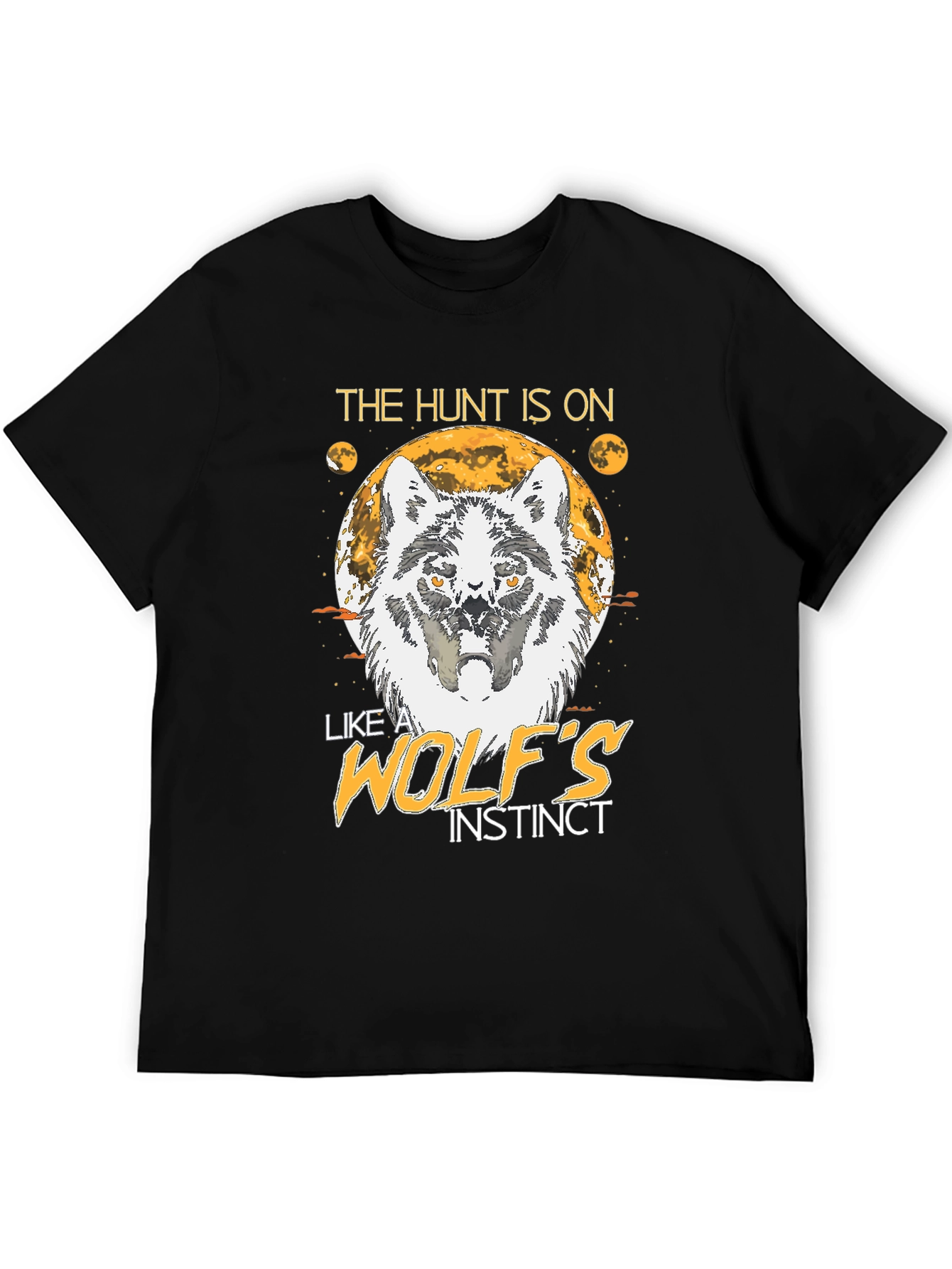 Black The Hunt Is On Wolf Instinct T-Shirt view 5