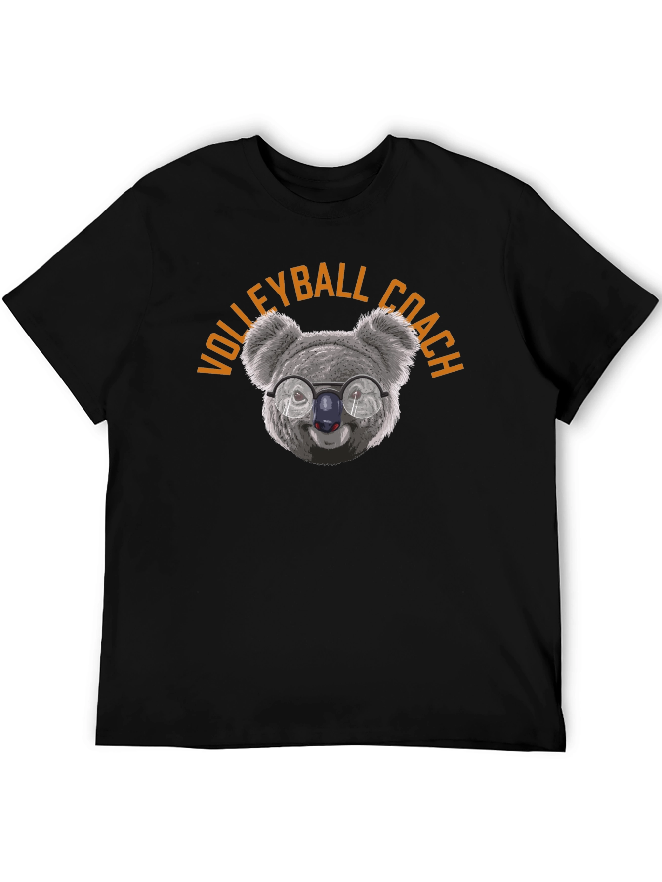 Black Volleyball Coach Koala T-Shirt view 5
