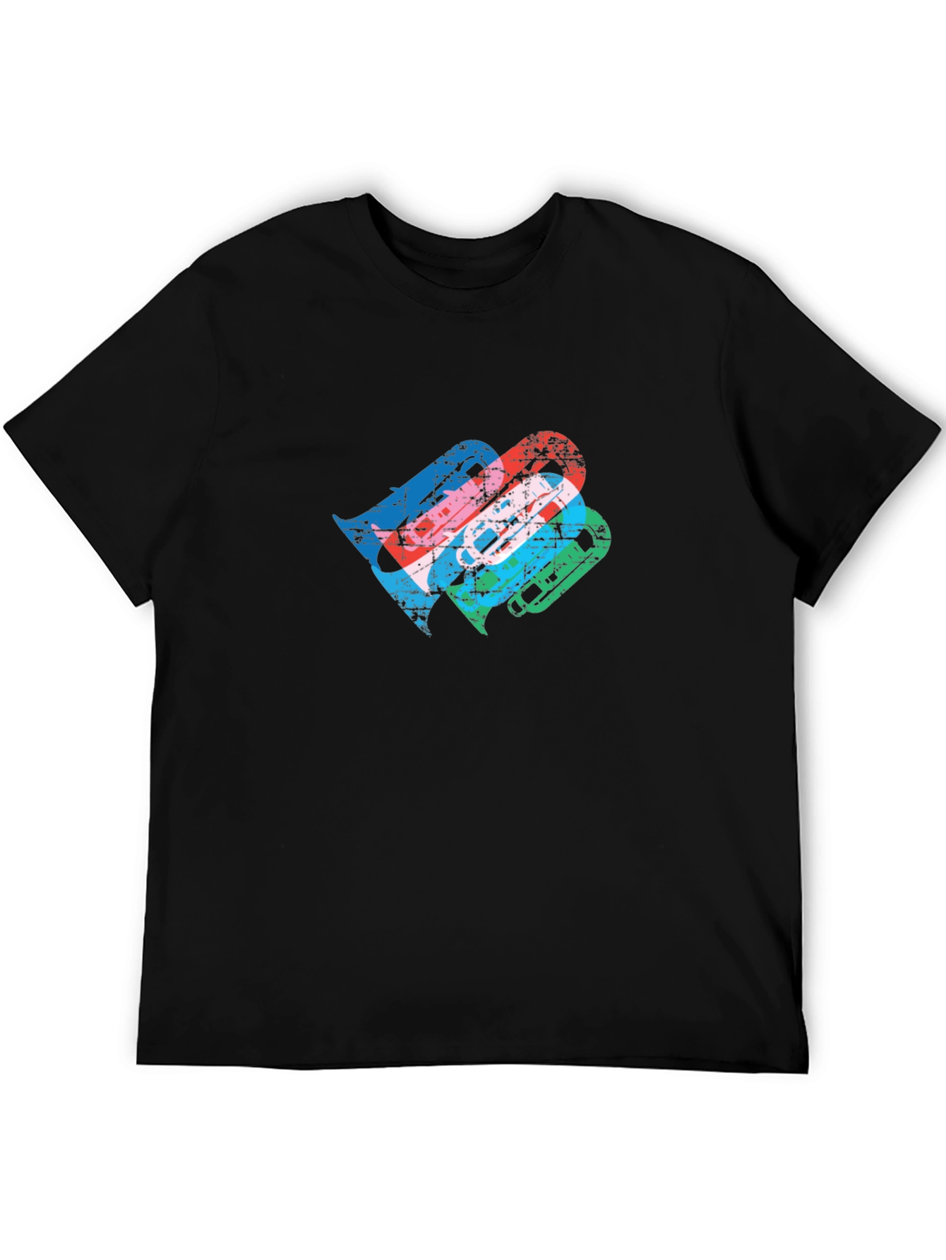 Black Retro Cassette Tape Graphic T-Shirt view 5