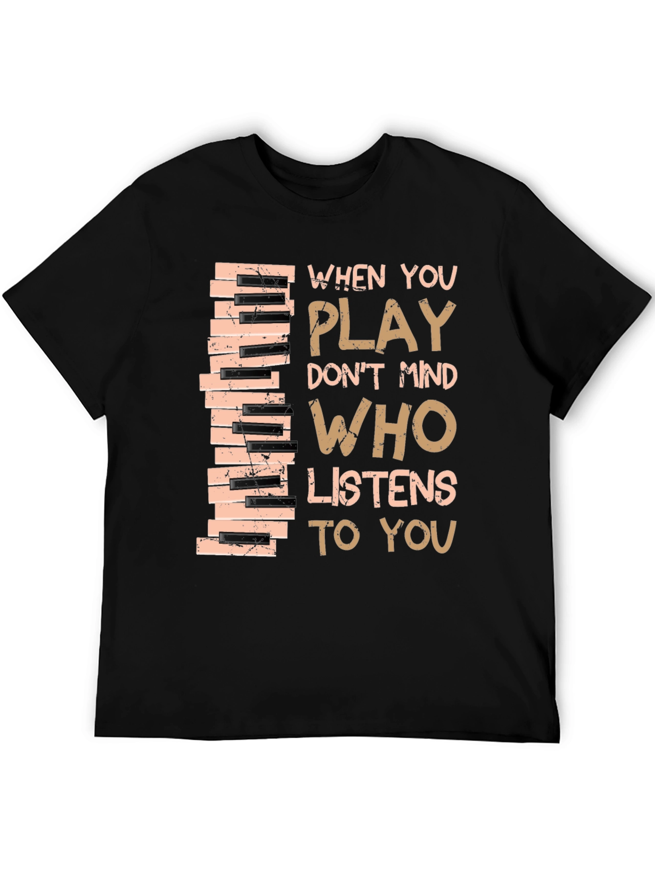 Black Piano Keys T-Shirt - Musical Inspiration view 5