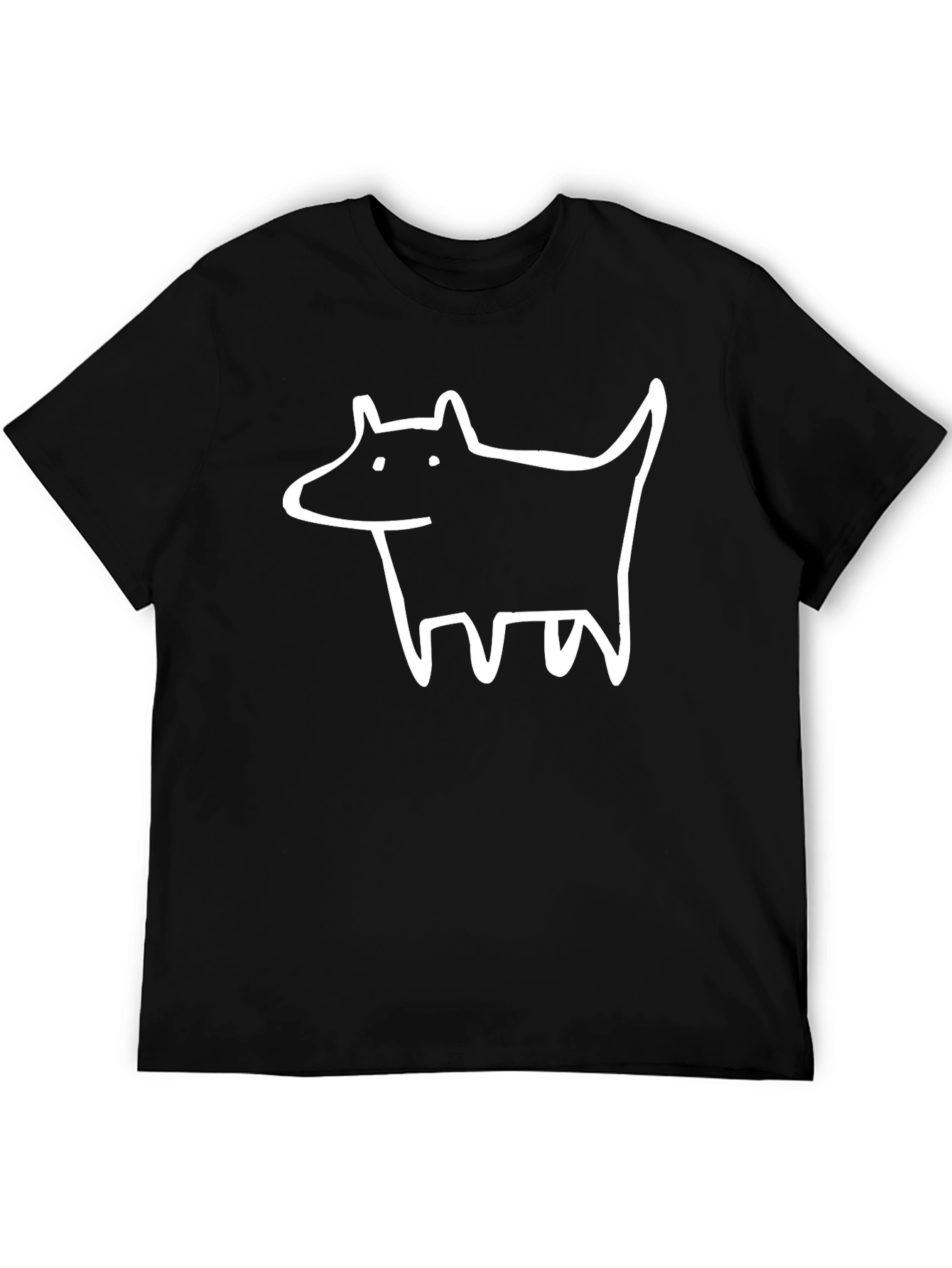 Black Dog Sketch Graphic Tee - Black Cotton view 5