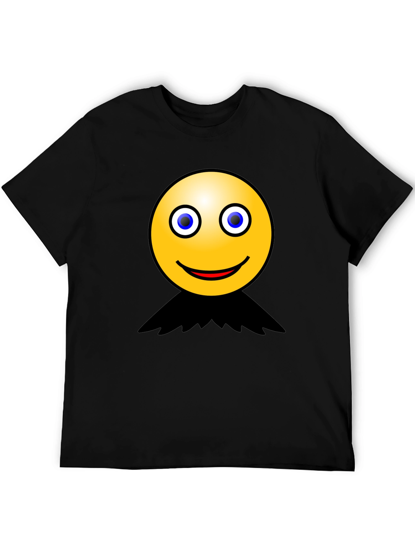 Black Smiley Face Graphic Black T-Shirt view 5