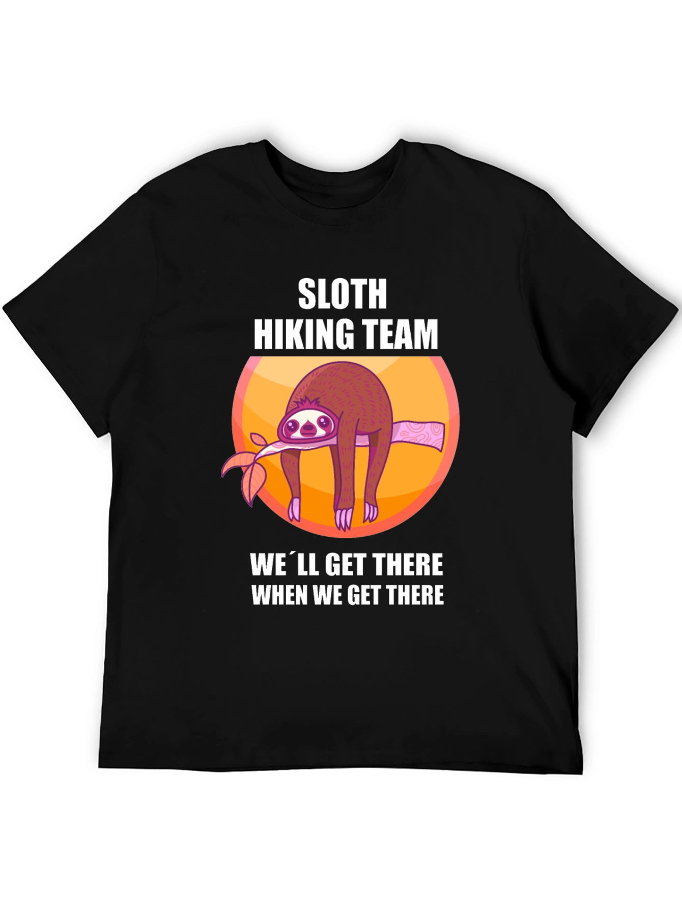 Black Sloth Hiking Team Graphic T-Shirt view 5