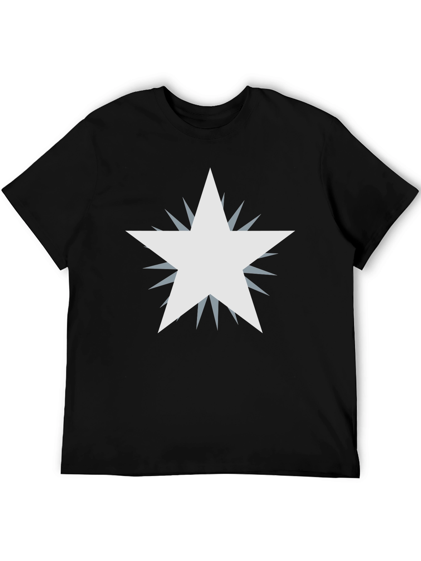 Black Men's Black Graphic Tee - Starburst Design view 5