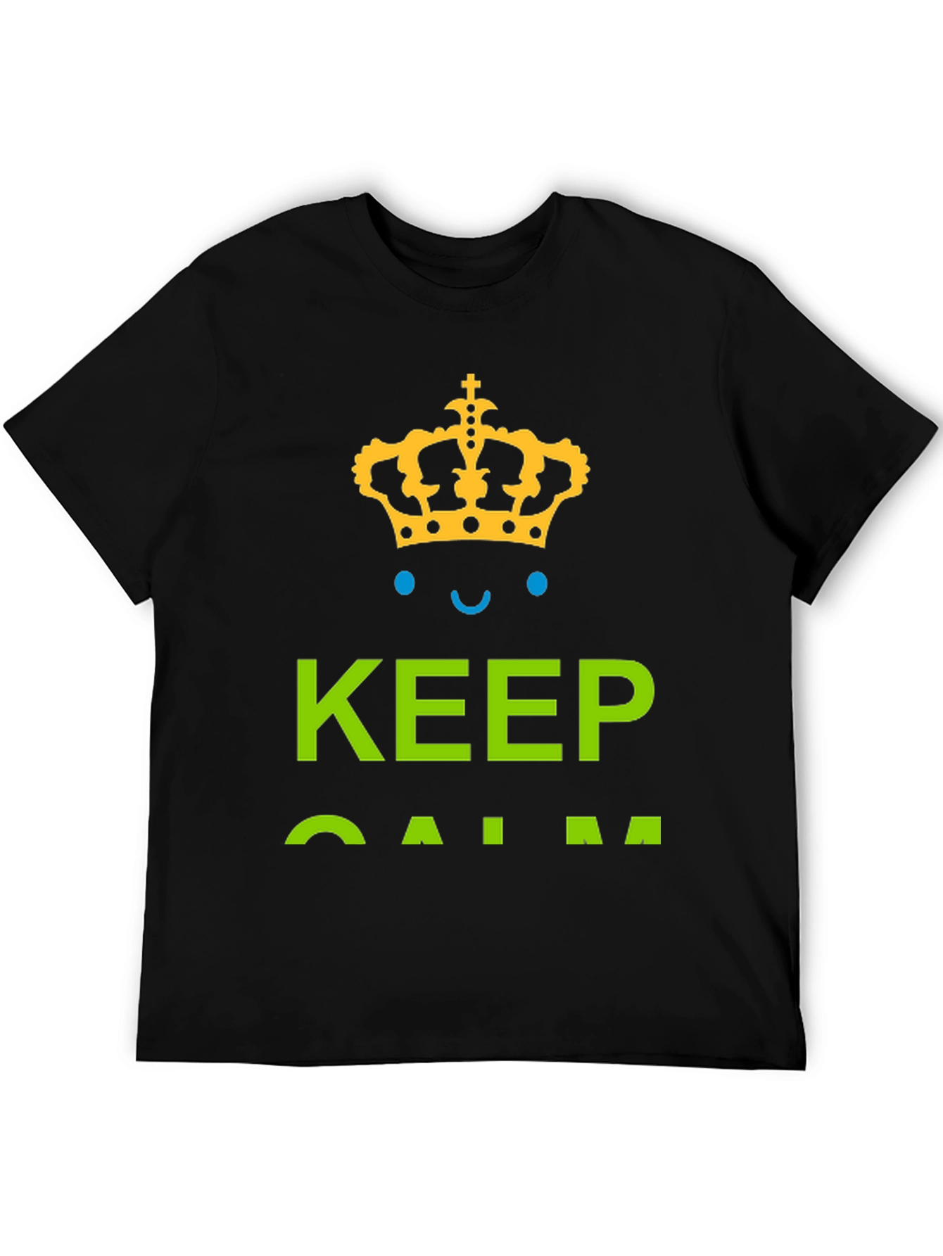 Black Keep Calm Graphic Tee - Black Cotton T-Shirt view 5