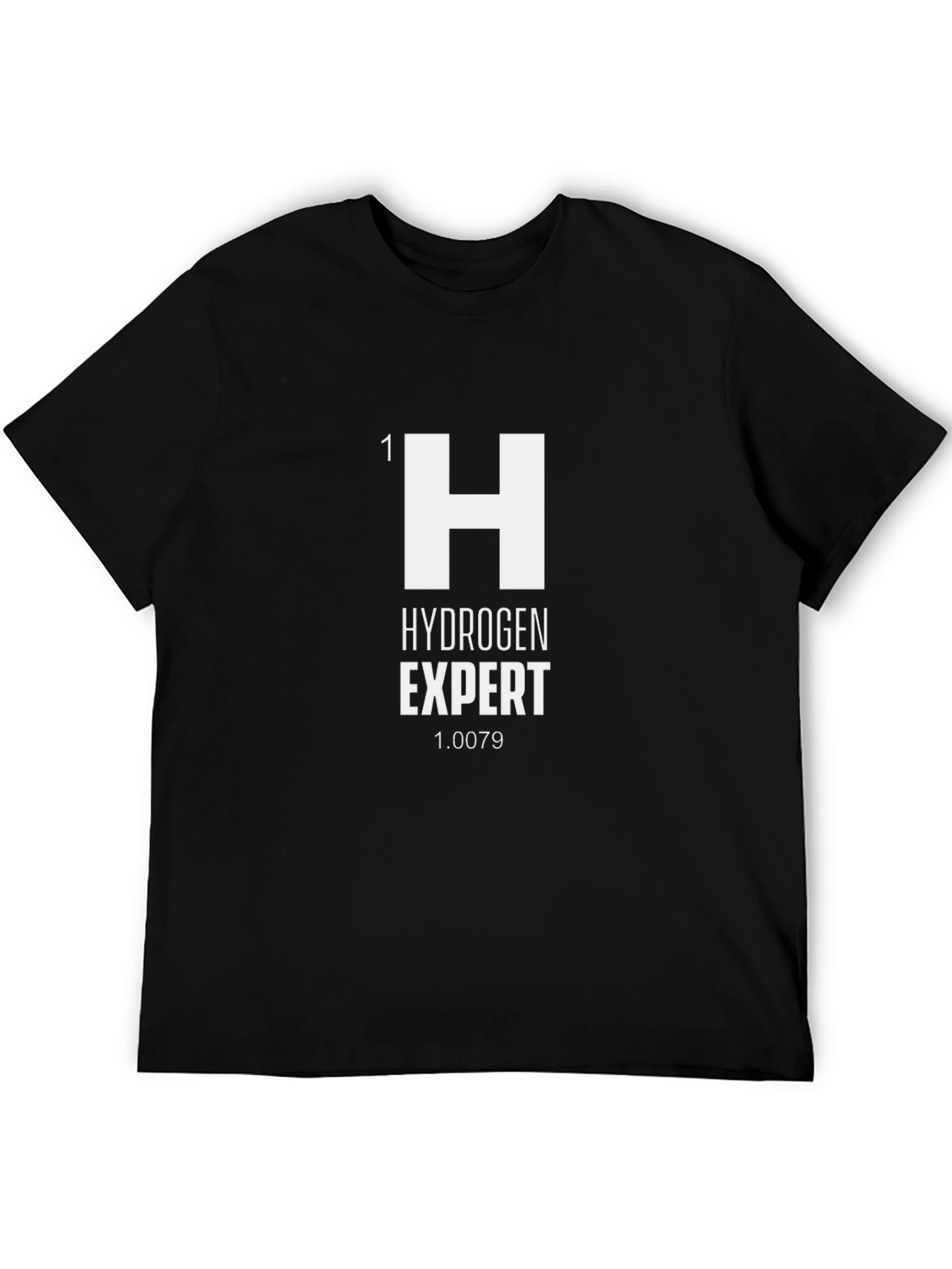 Black Hydrogen Expert Graphic Tee - Periodic Table Science Shirt view 5