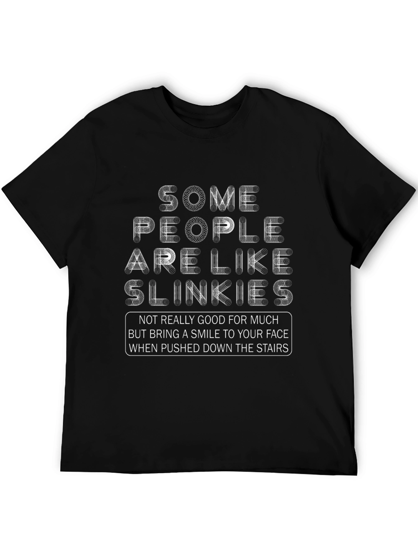 Black Slinkies Graphic T-Shirt - Funny Humor Tee view 5