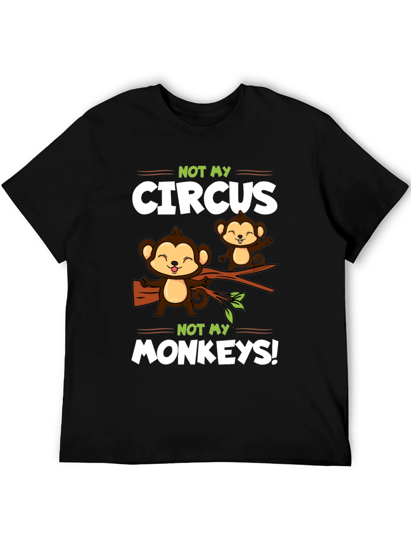 Black Funny Monkey Circus T-Shirt - Novelty Graphic Tee view 5
