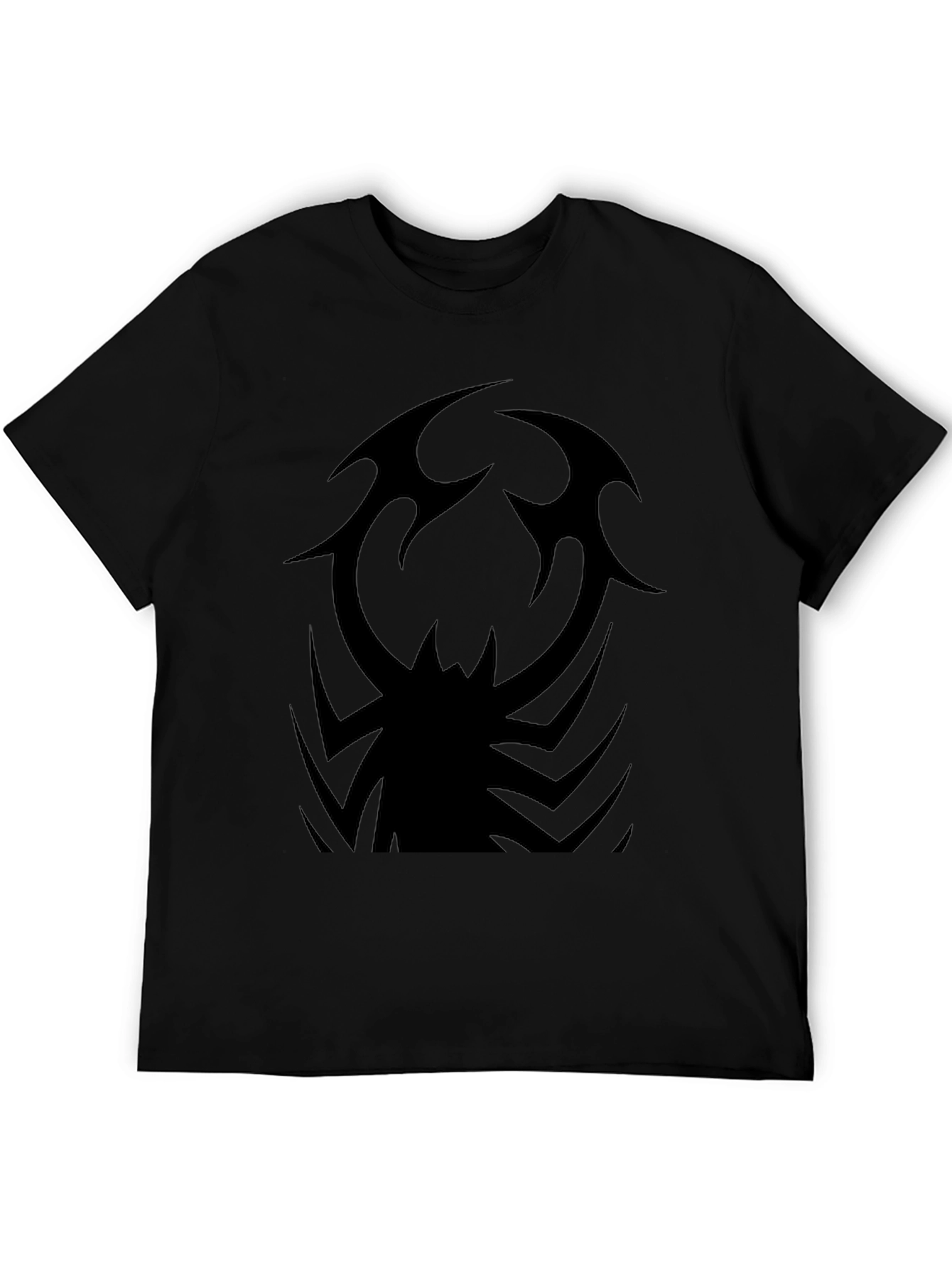 Black Tribal Spider Graphic Black T-Shirt view 5