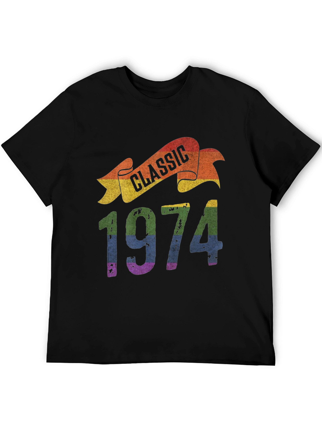 Black Classic 1974 Rainbow T-Shirt view 5