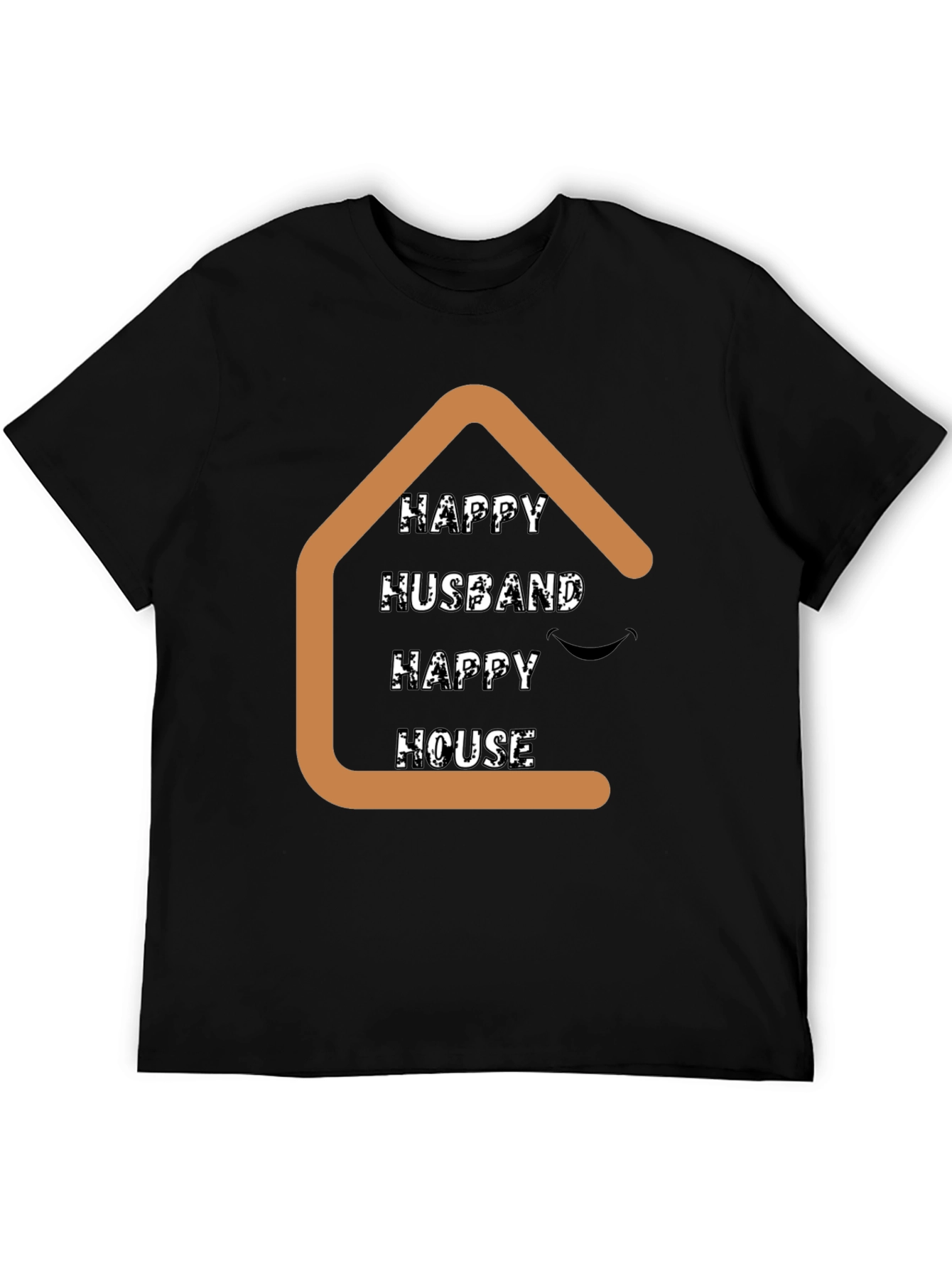 Black Happy Husband Happy House Graphic T-Shirt view 5
