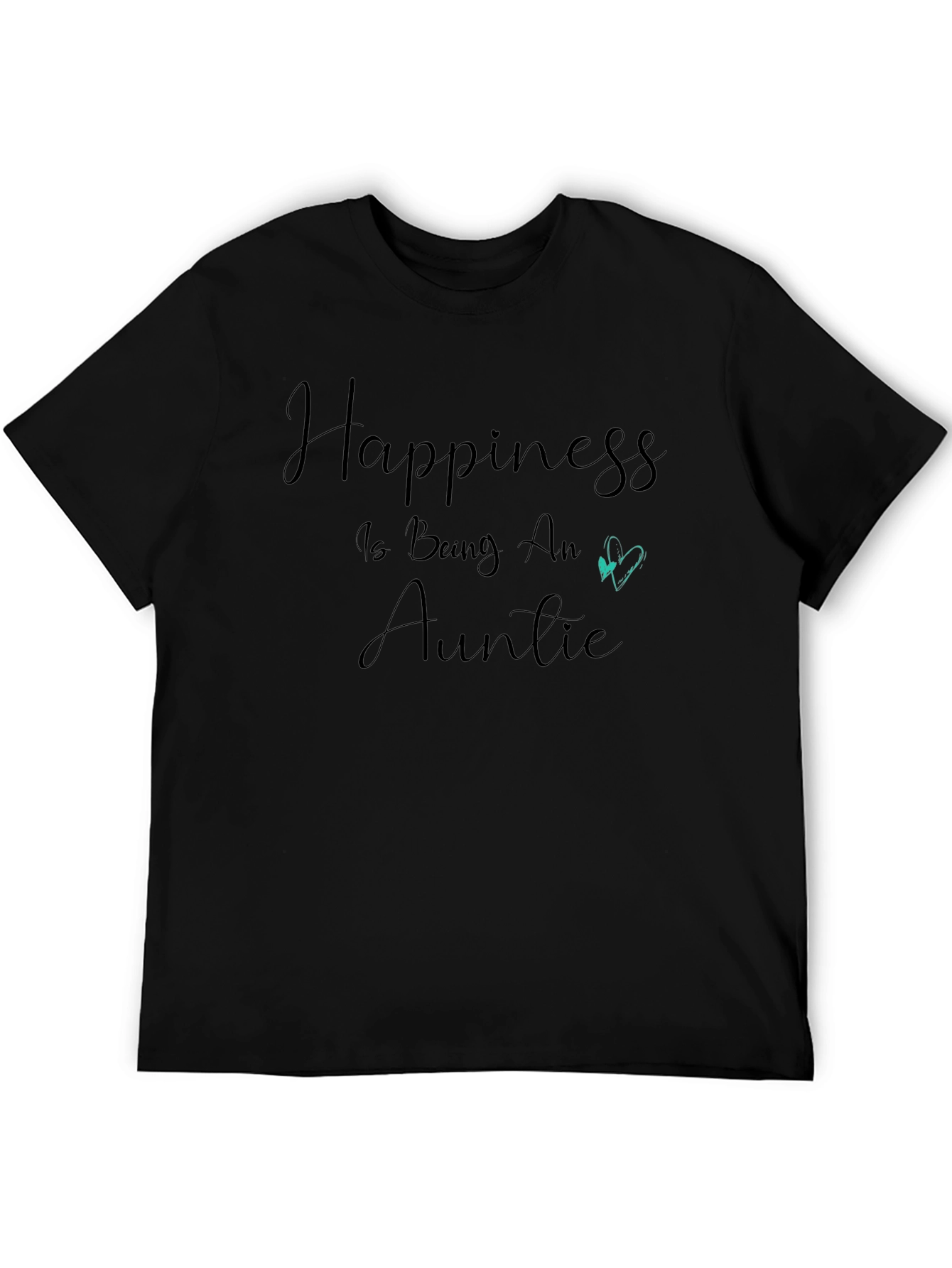 Black Happiness Is Being An Auntie Black T-Shirt view 5