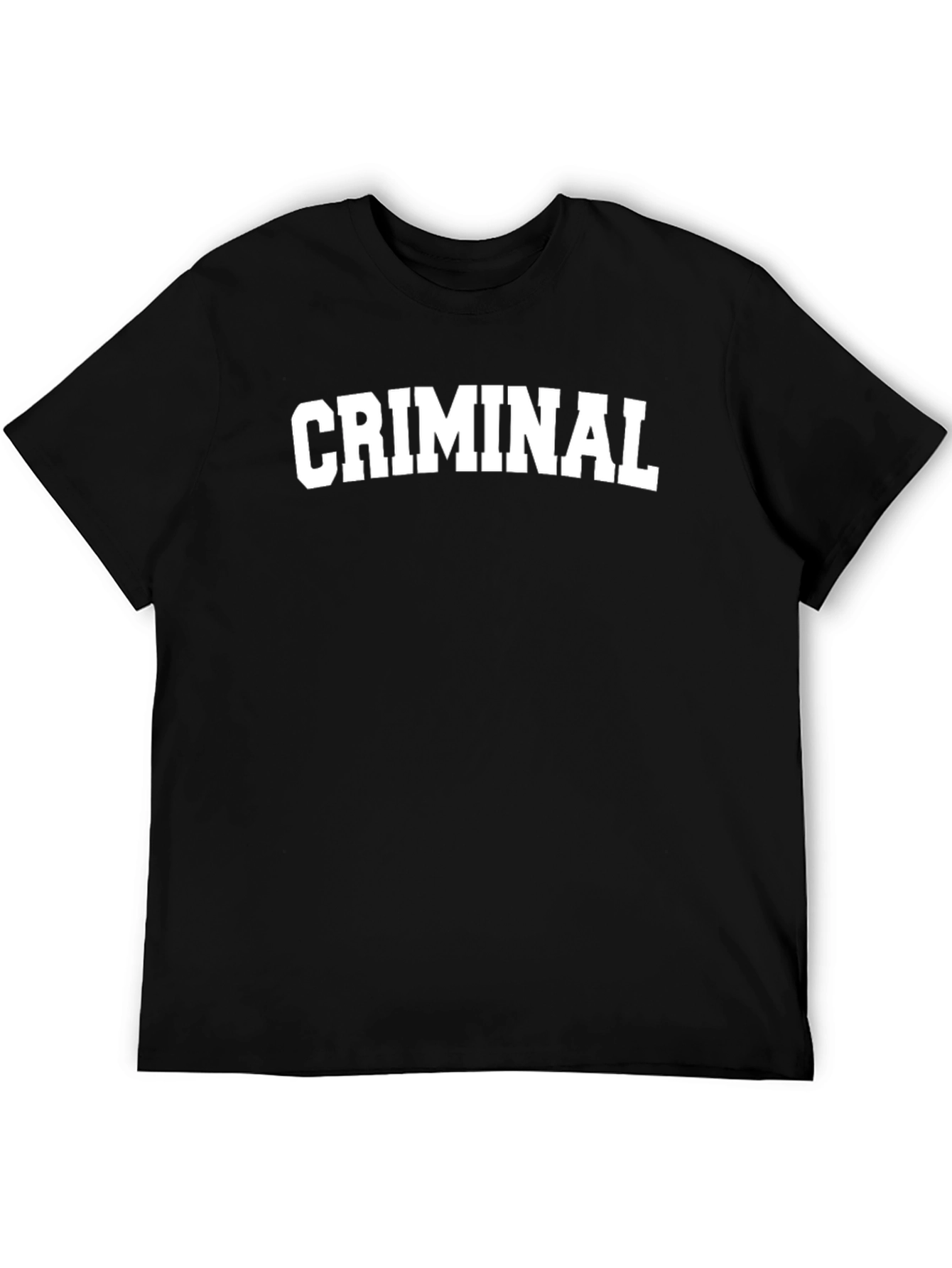 Black Criminal Crew Neck Black T-Shirt view 5