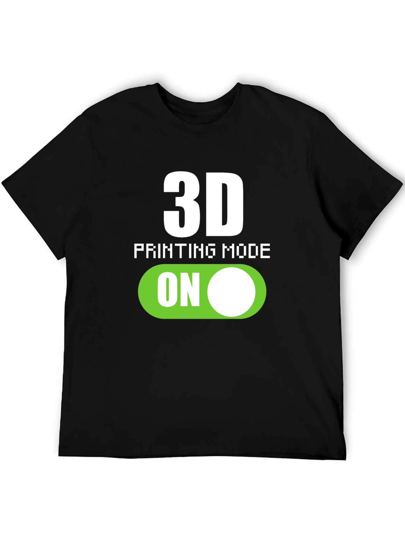 Black 3D Printing Mode On Graphic Tee view 5