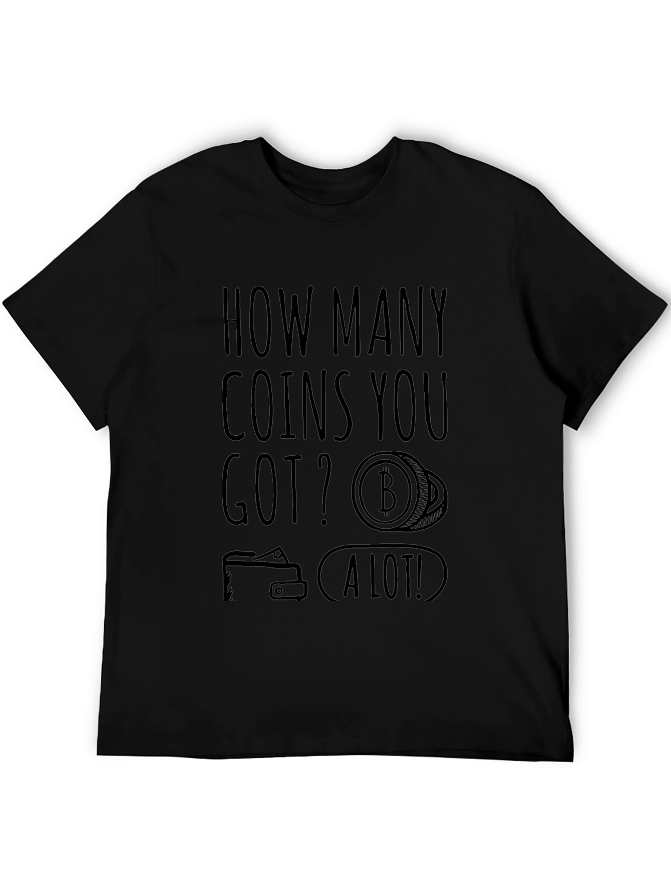 Black Bitcoin Enthusiast Black T-Shirt - How Many Coins? view 5