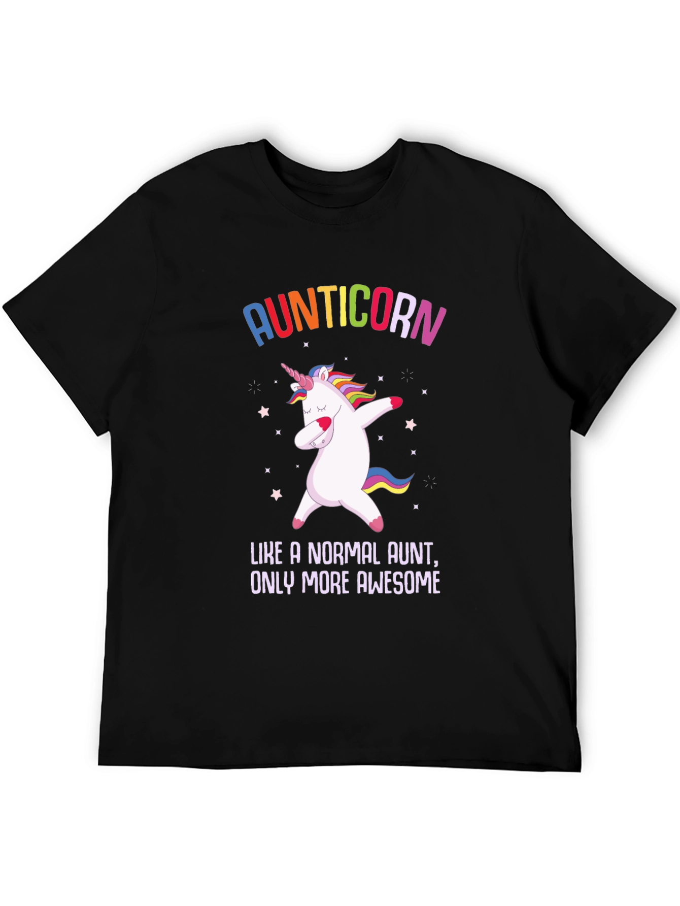Black Aunticorn T-Shirt - Awesome Aunt Gift view 5