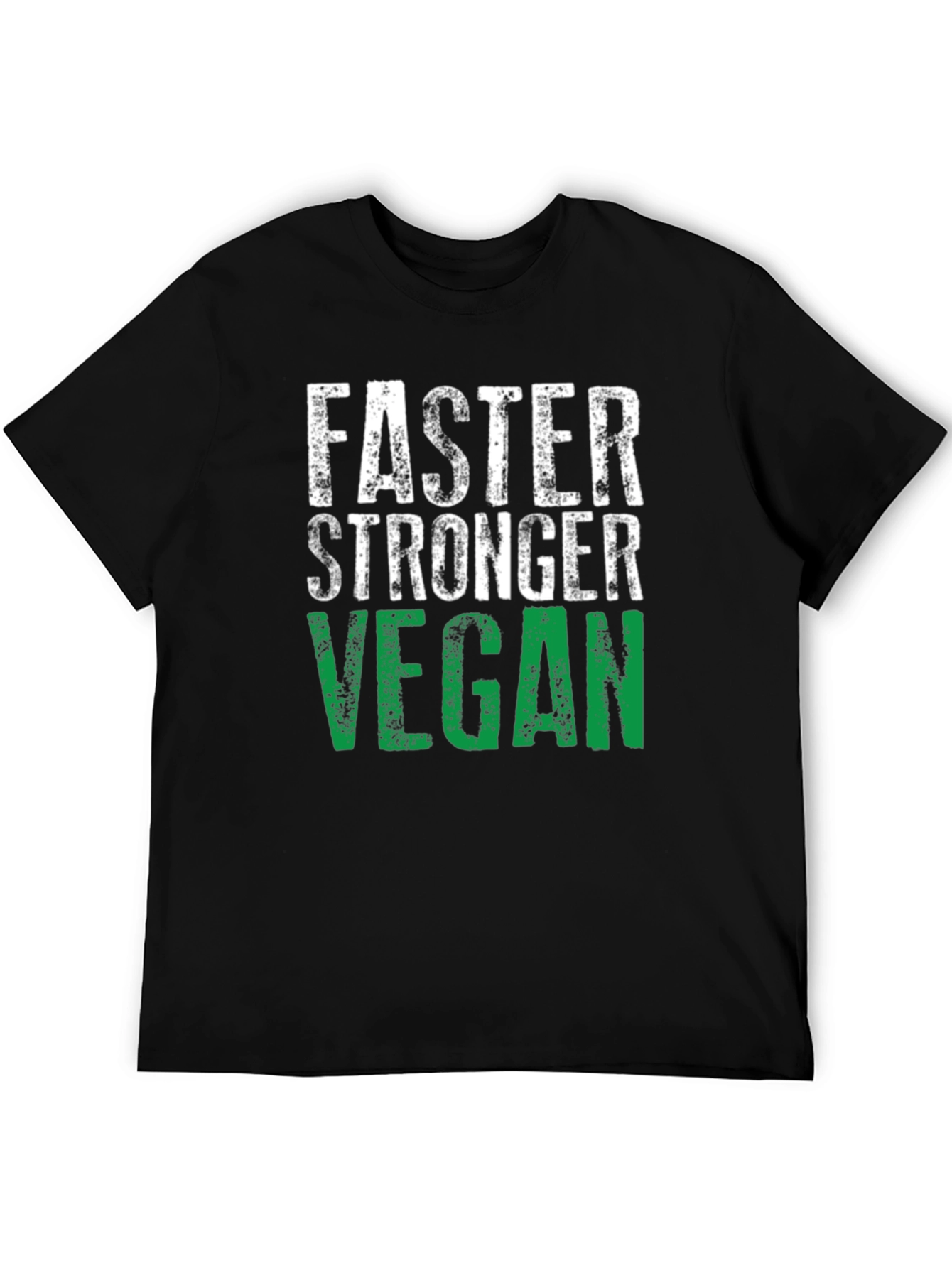 Black Faster Stronger Vegan T-Shirt - Athletic Fit view 5