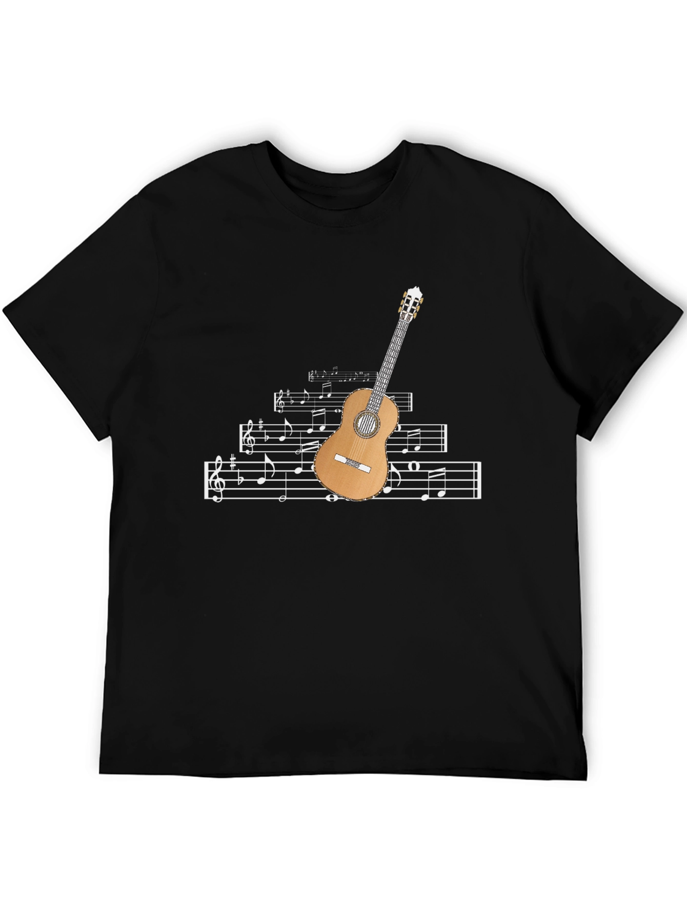 Black Musical Guitar Graphic Tee view 5