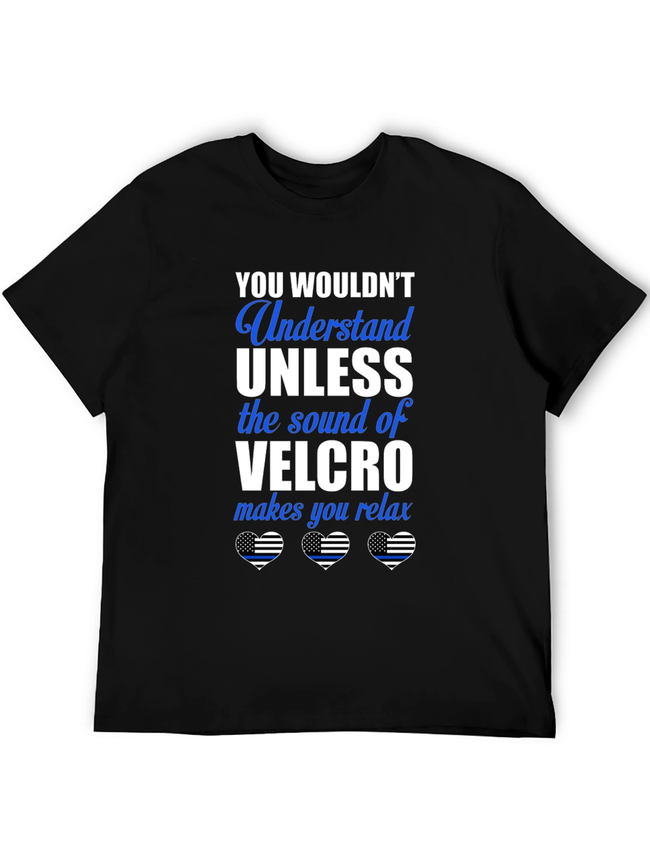 Black Velcro Sound Relax T-Shirt - Funny Police Supporter Tee view 5