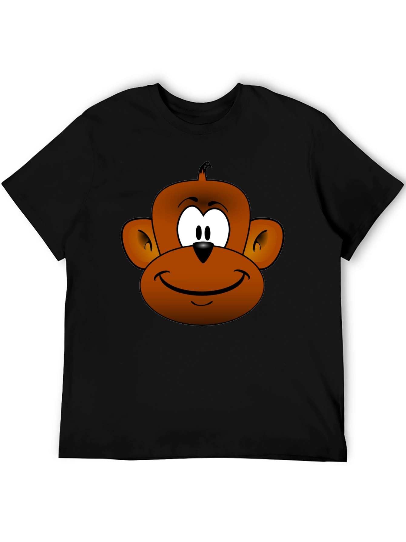 Black Cartoon Monkey Face T-Shirt view 5