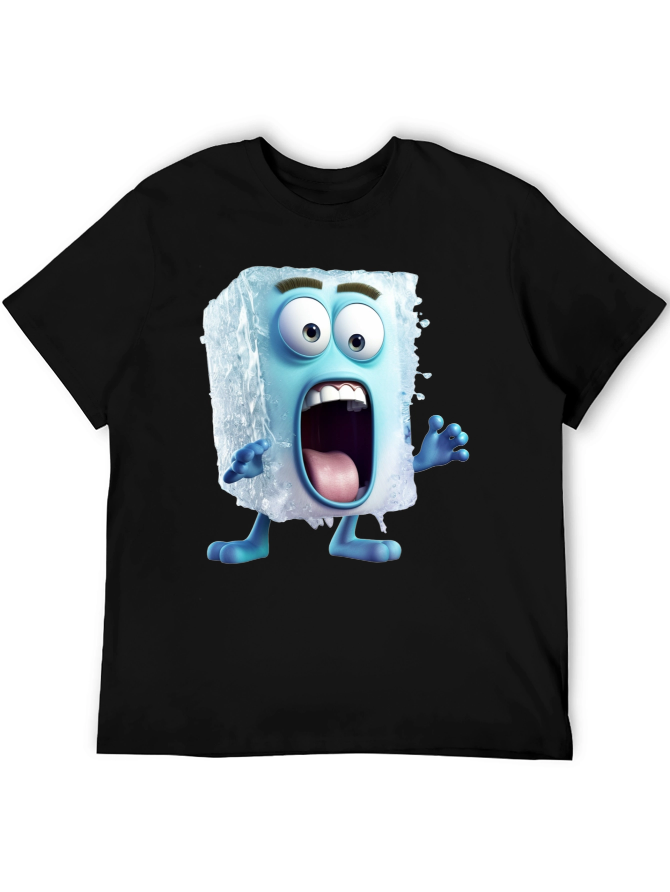 Black Cartoon Ice Cube Graphic T-Shirt view 5
